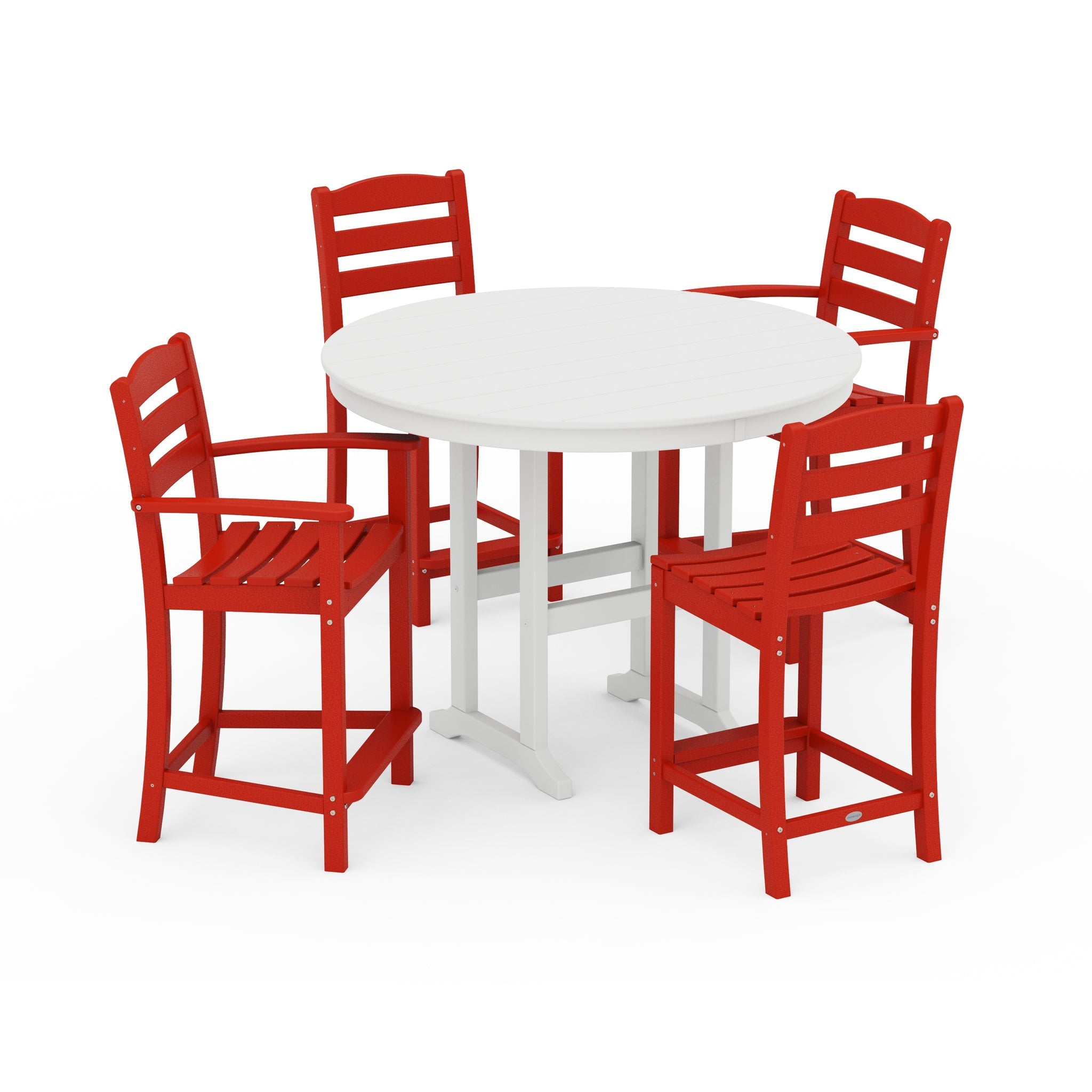 La Casa Cafe 5-Piece Round Farmhouse Counter Dining Set 12