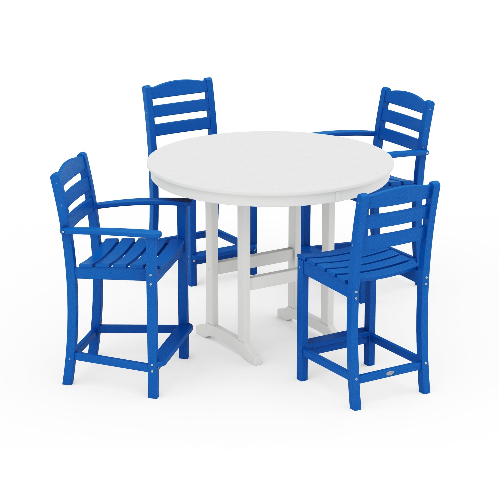 La Casa Cafe 5-Piece Round Farmhouse Counter Dining Set 11