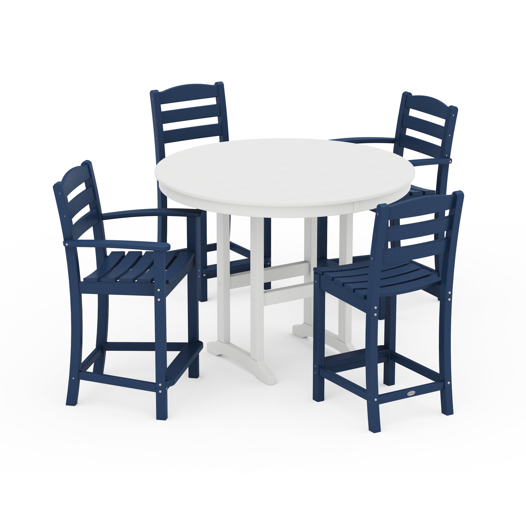 La Casa Cafe 5-Piece Round Farmhouse Counter Dining Set 10