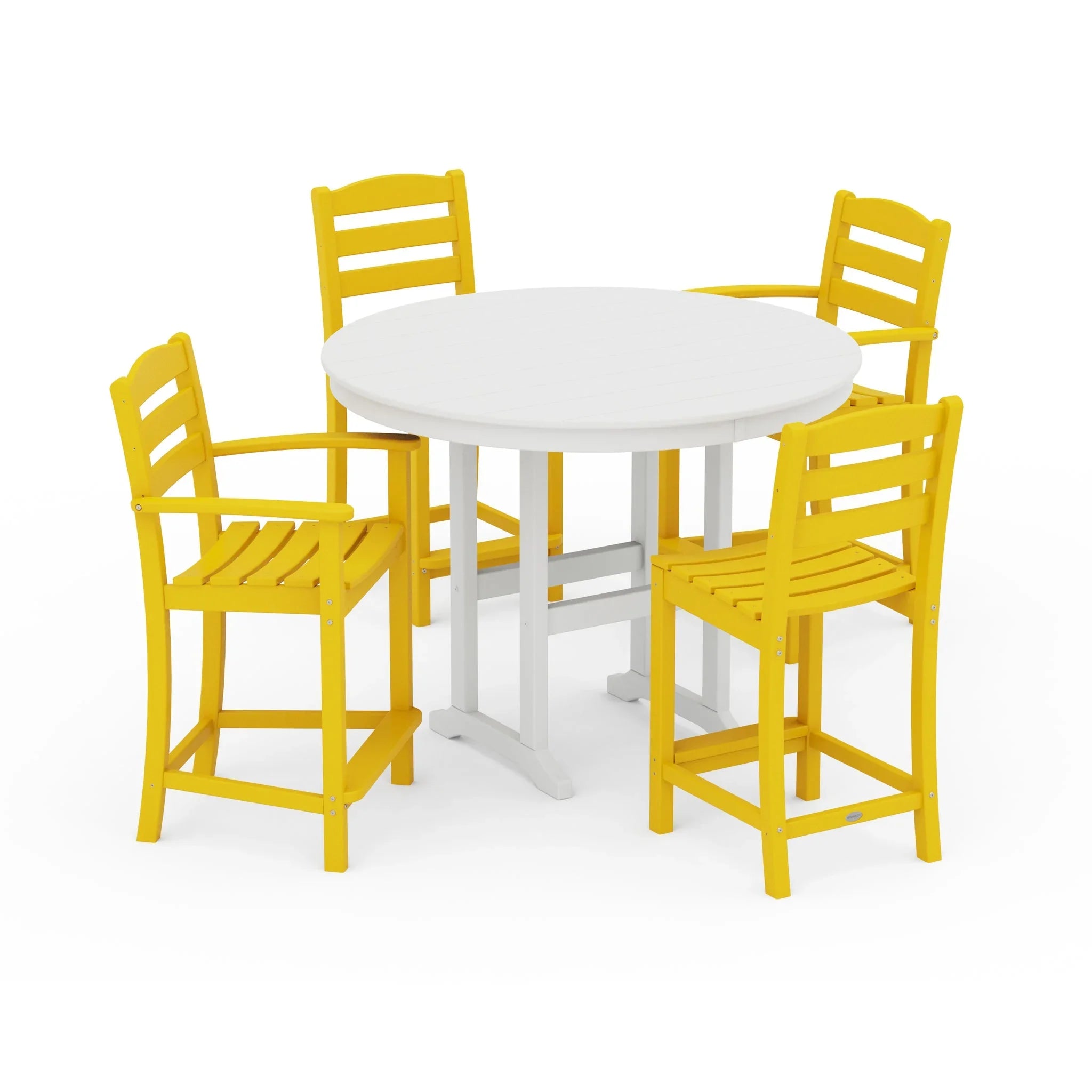La Casa Cafe 5-Piece Round Farmhouse Counter Dining Set 8