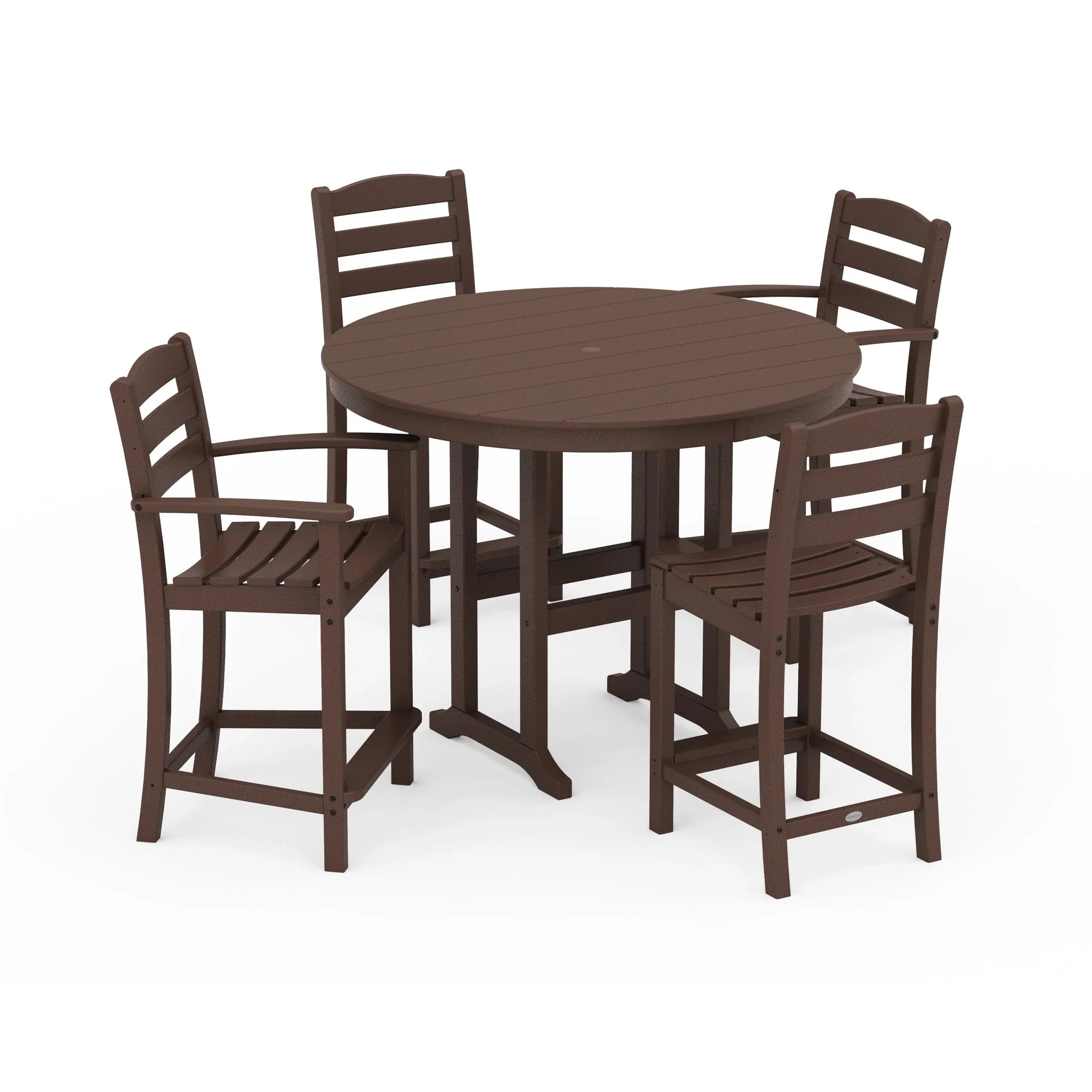 La Casa Cafe 5-Piece Round Farmhouse Counter Dining Set 3