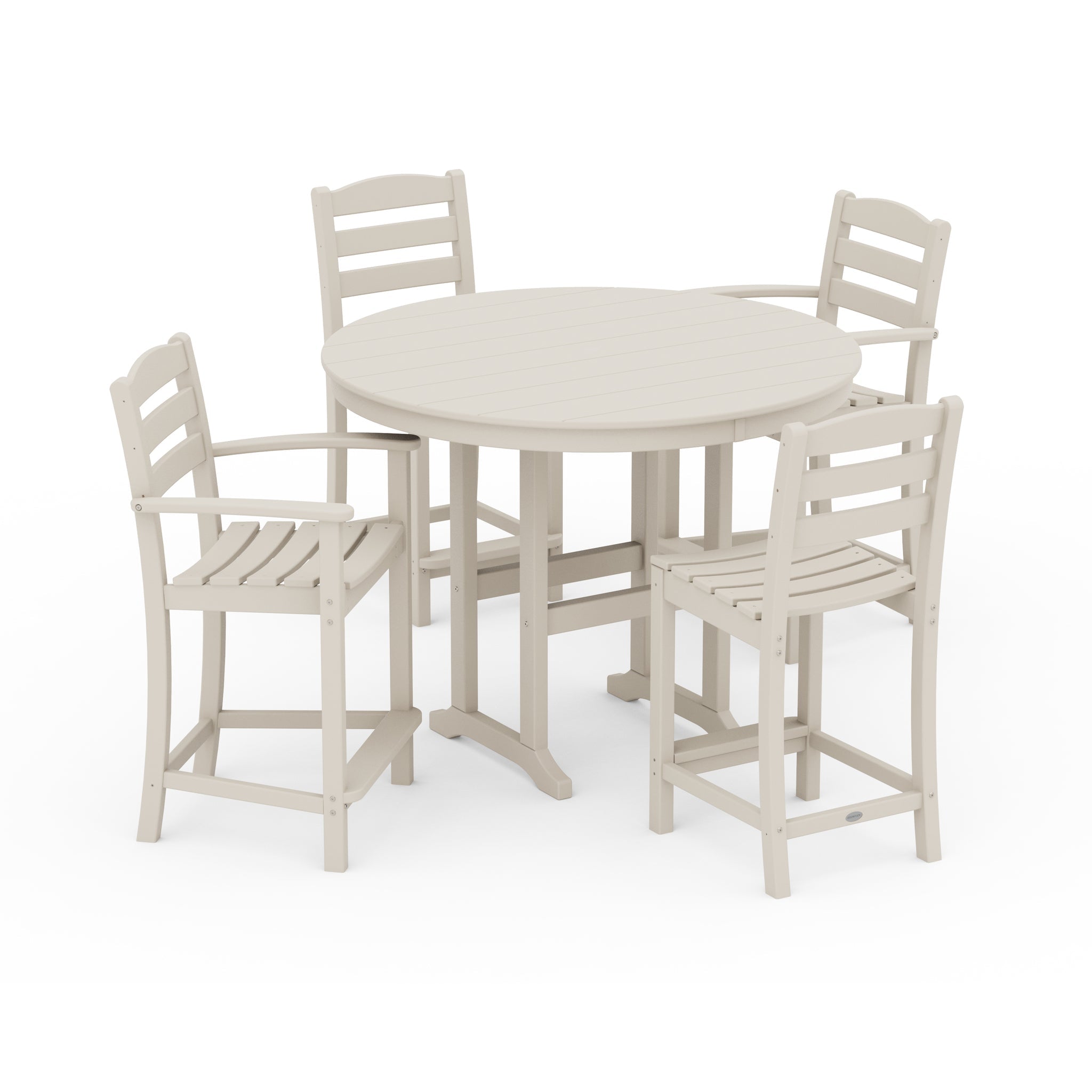 La Casa Cafe 5-Piece Round Farmhouse Counter Dining Set 5