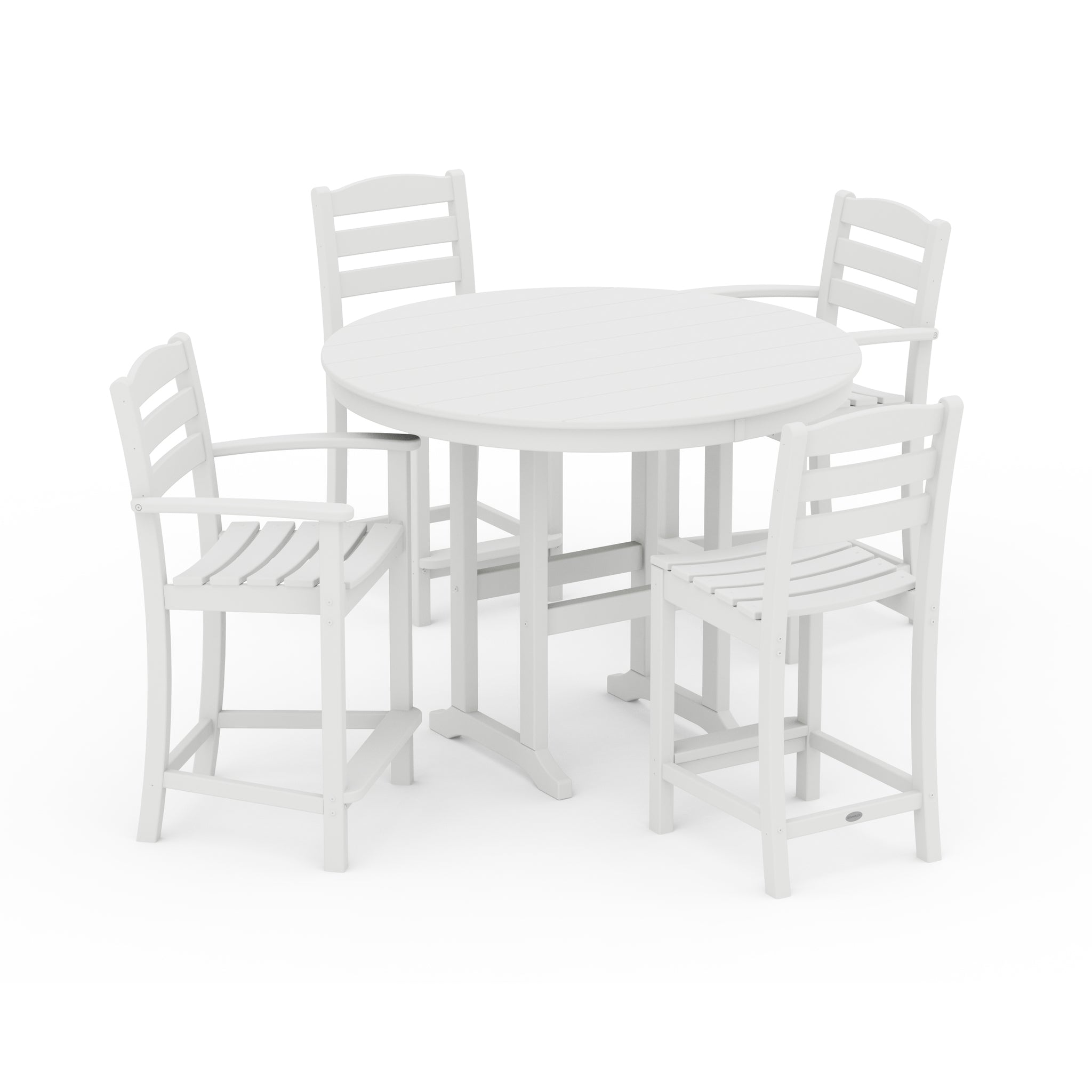 La Casa Cafe 5-Piece Round Farmhouse Counter Dining Set 6