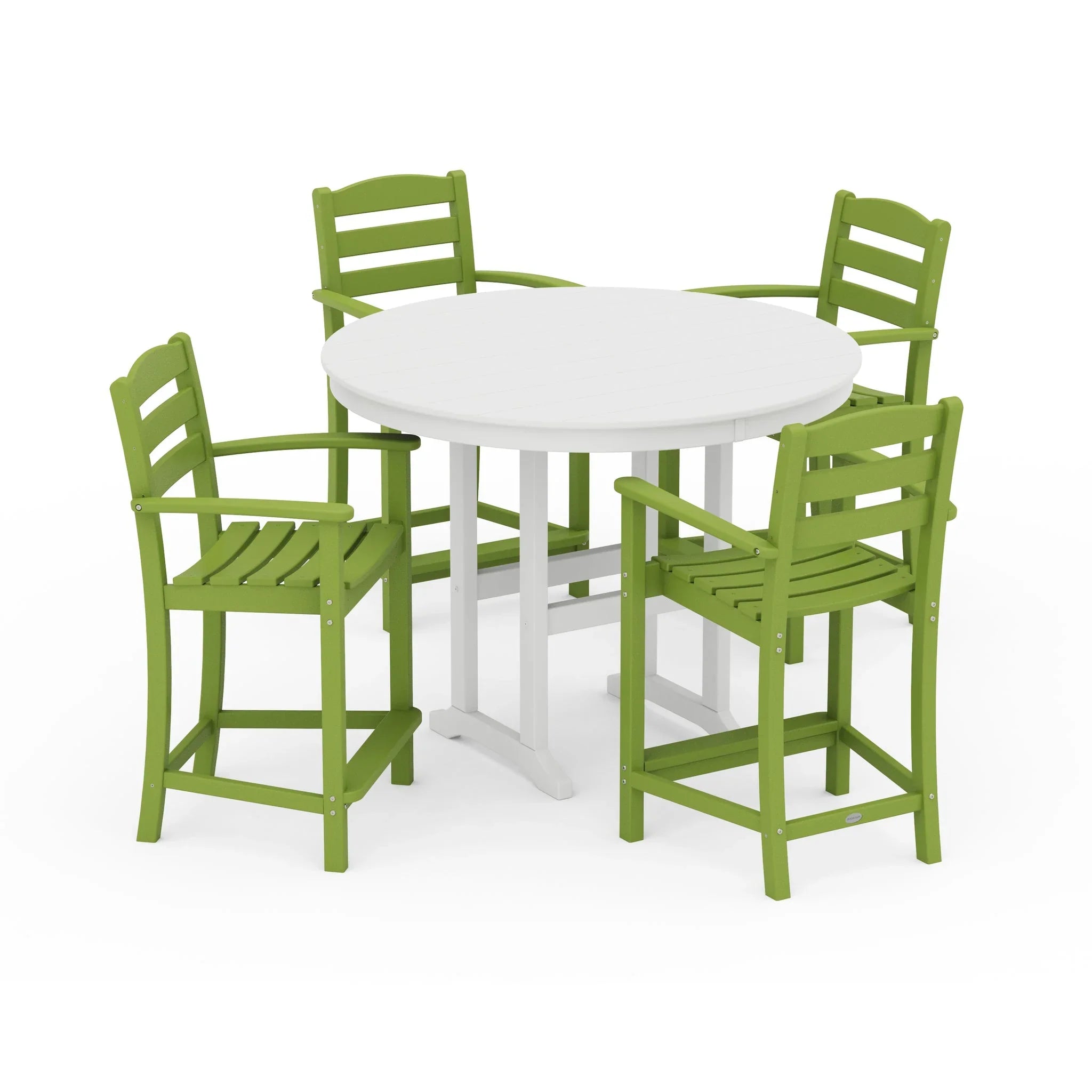 La Casa Cafe 5-Piece Round Farmhouse Counter Set 9