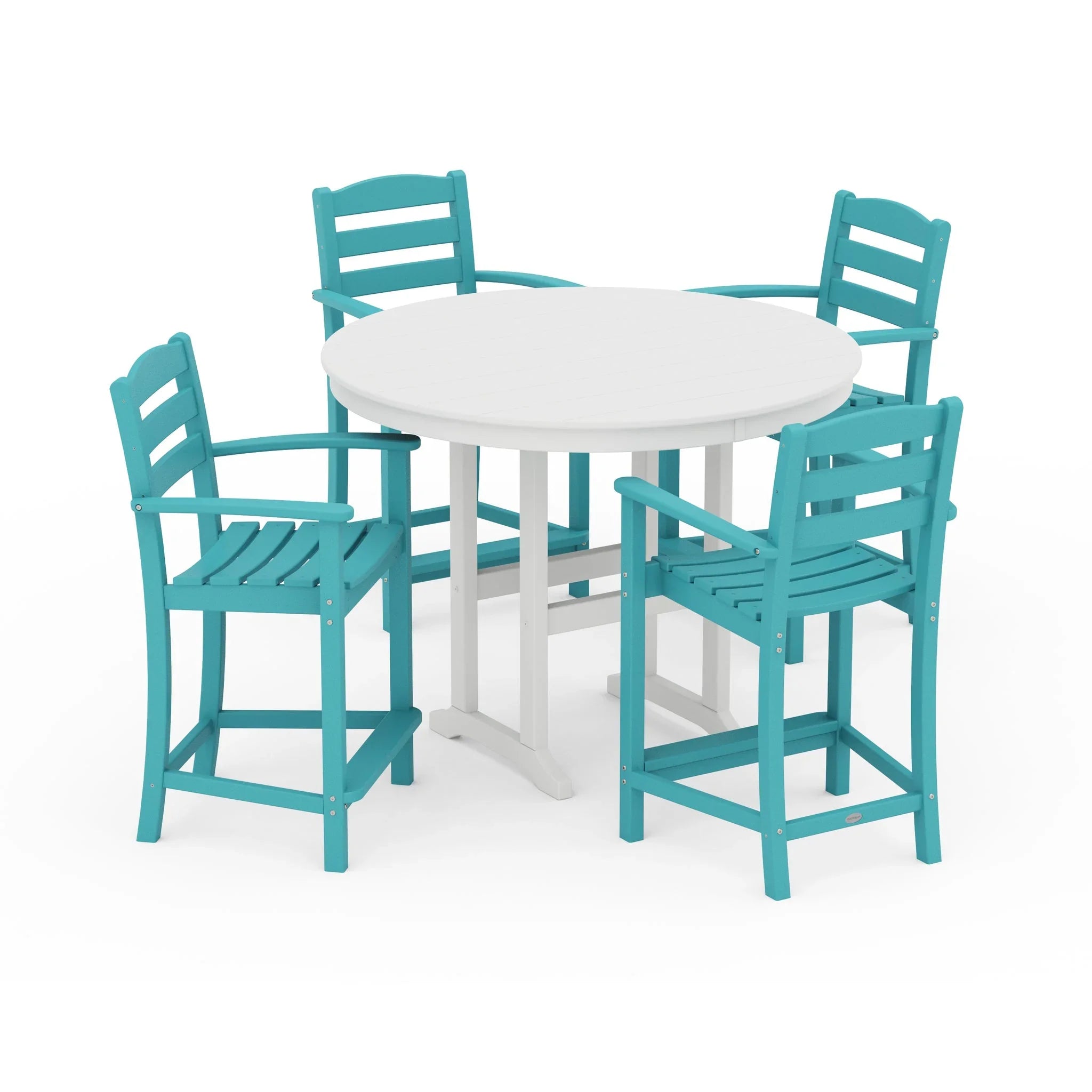 La Casa Cafe 5-Piece Round Farmhouse Counter Set 7