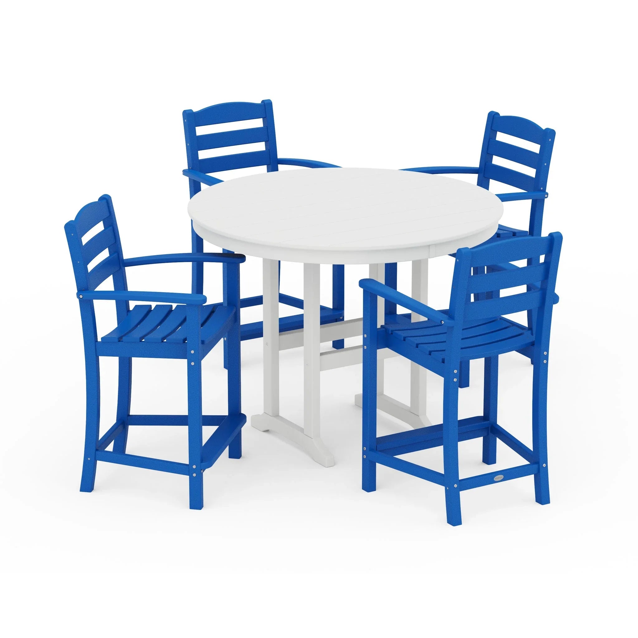 La Casa Cafe 5-Piece Round Farmhouse Counter Set 11