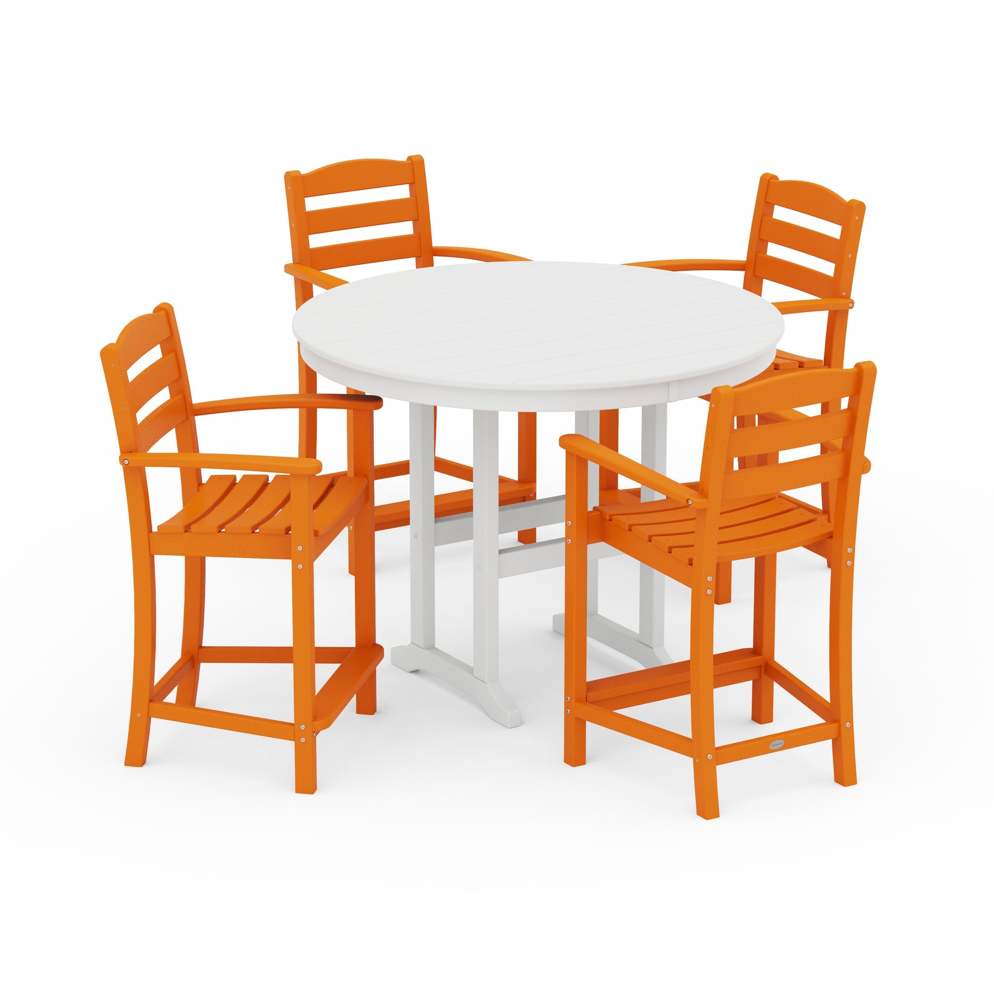 La Casa Cafe 5-Piece Round Farmhouse Counter Set 12