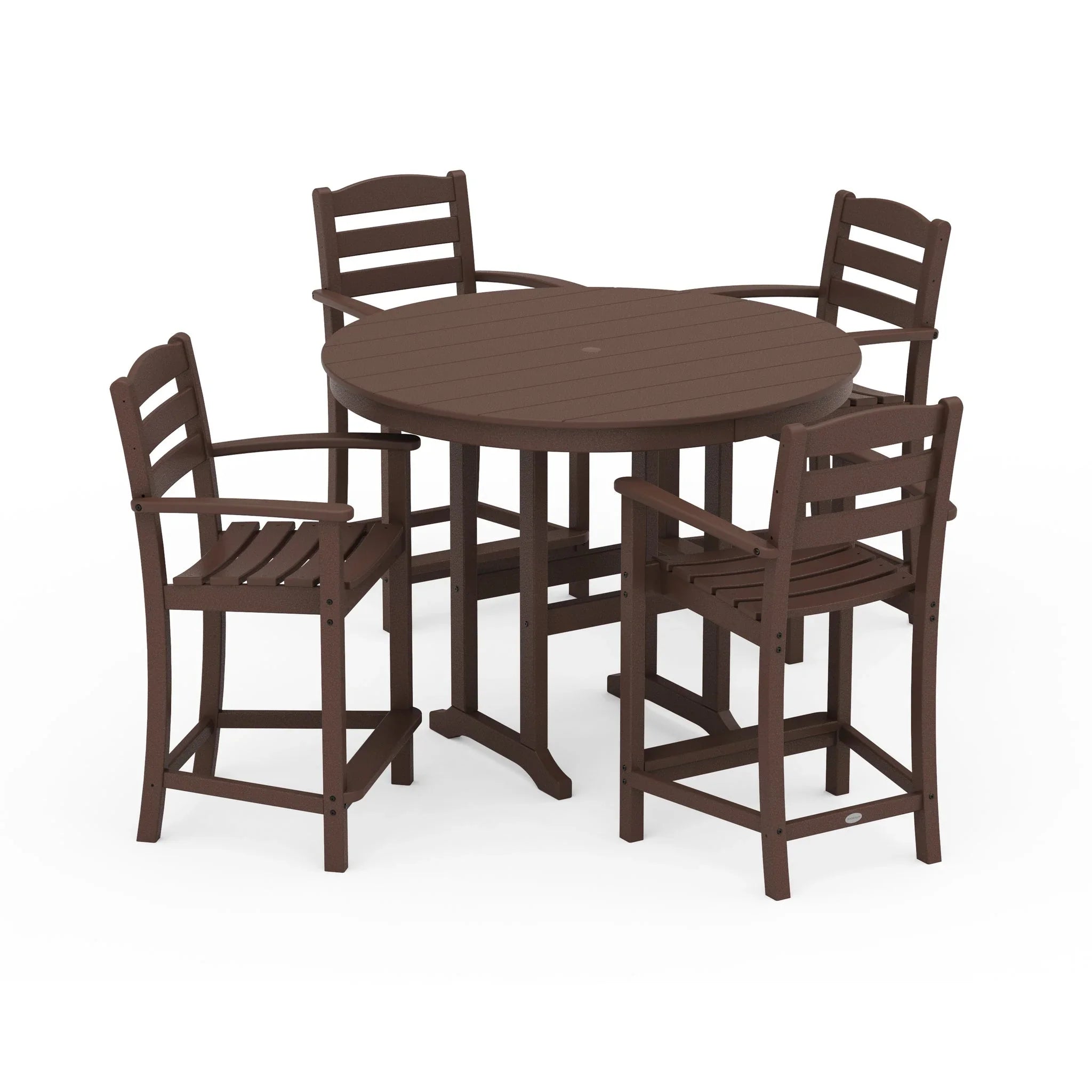 La Casa Cafe 5-Piece Round Farmhouse Counter Set 3
