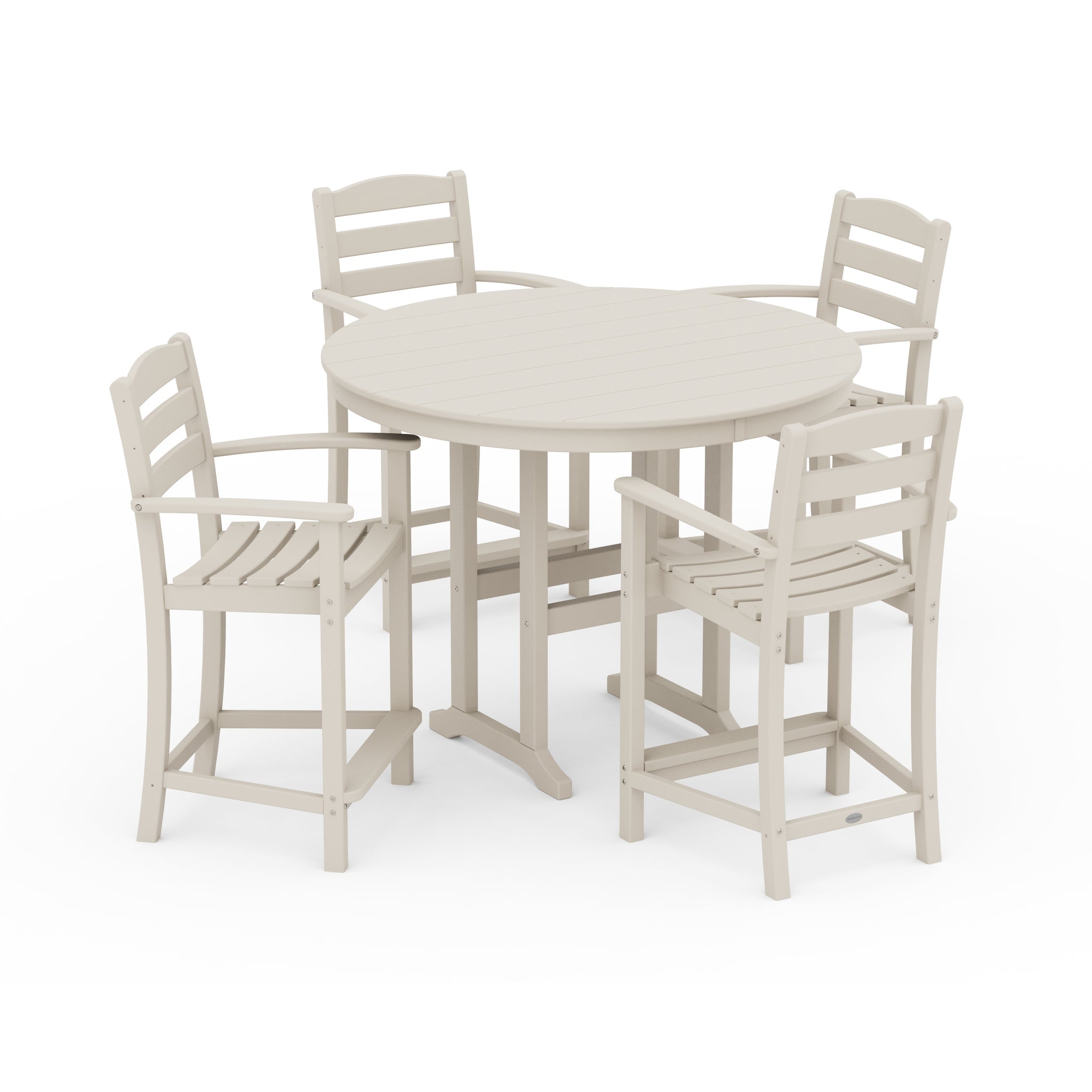 La Casa Cafe 5-Piece Round Farmhouse Counter Set 5