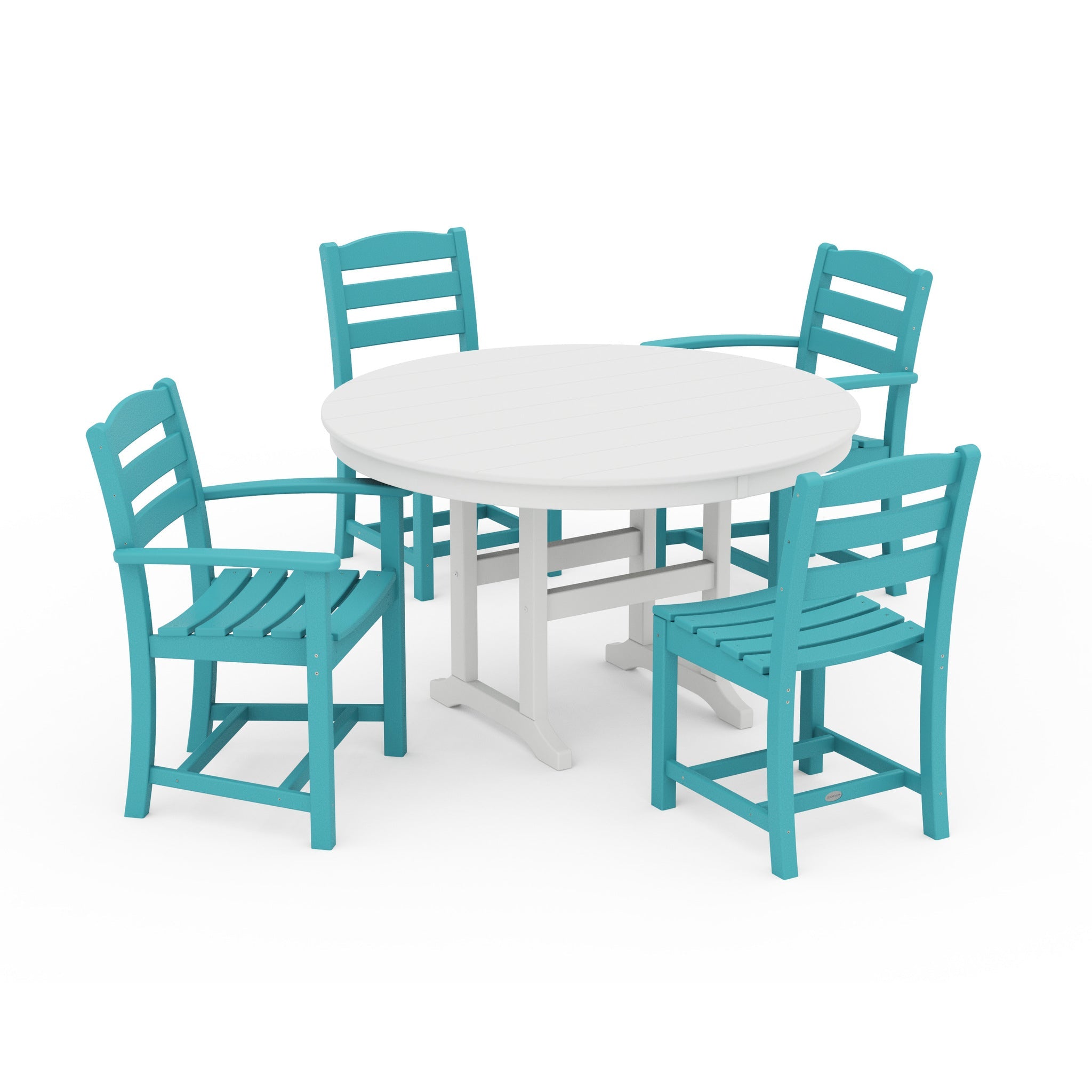 La Casa Cafe 5-Piece Round Farmhouse Dining Set-PWS171-1-GR