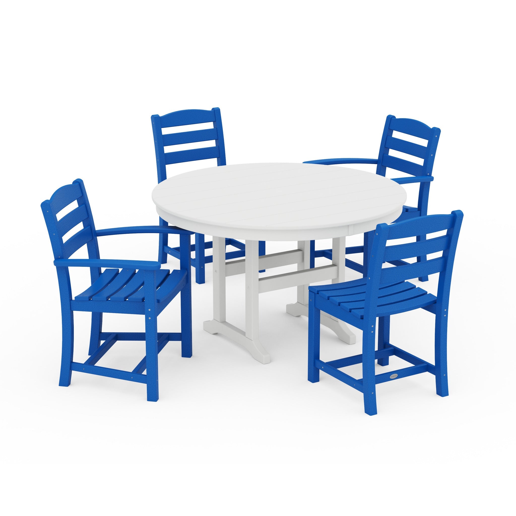 La Casa Cafe 5-Piece Round Farmhouse Dining Set-PWS171-1-BL