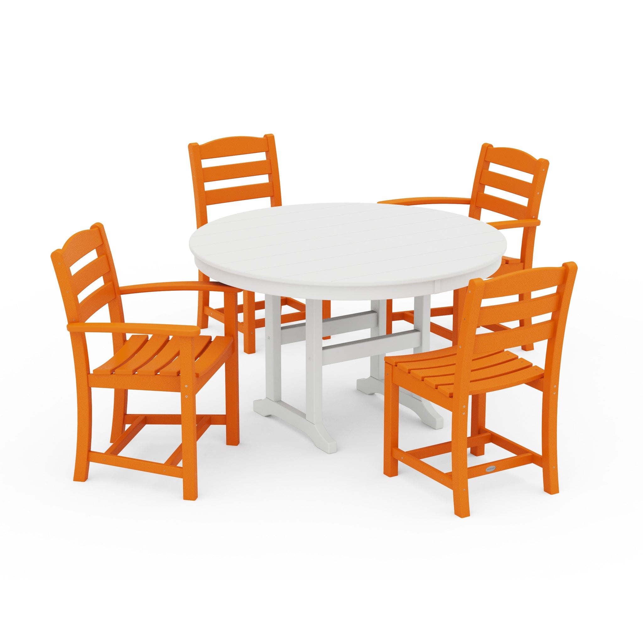 La Casa Cafe 5-Piece Round Farmhouse Dining Set-PWS171-1-10320