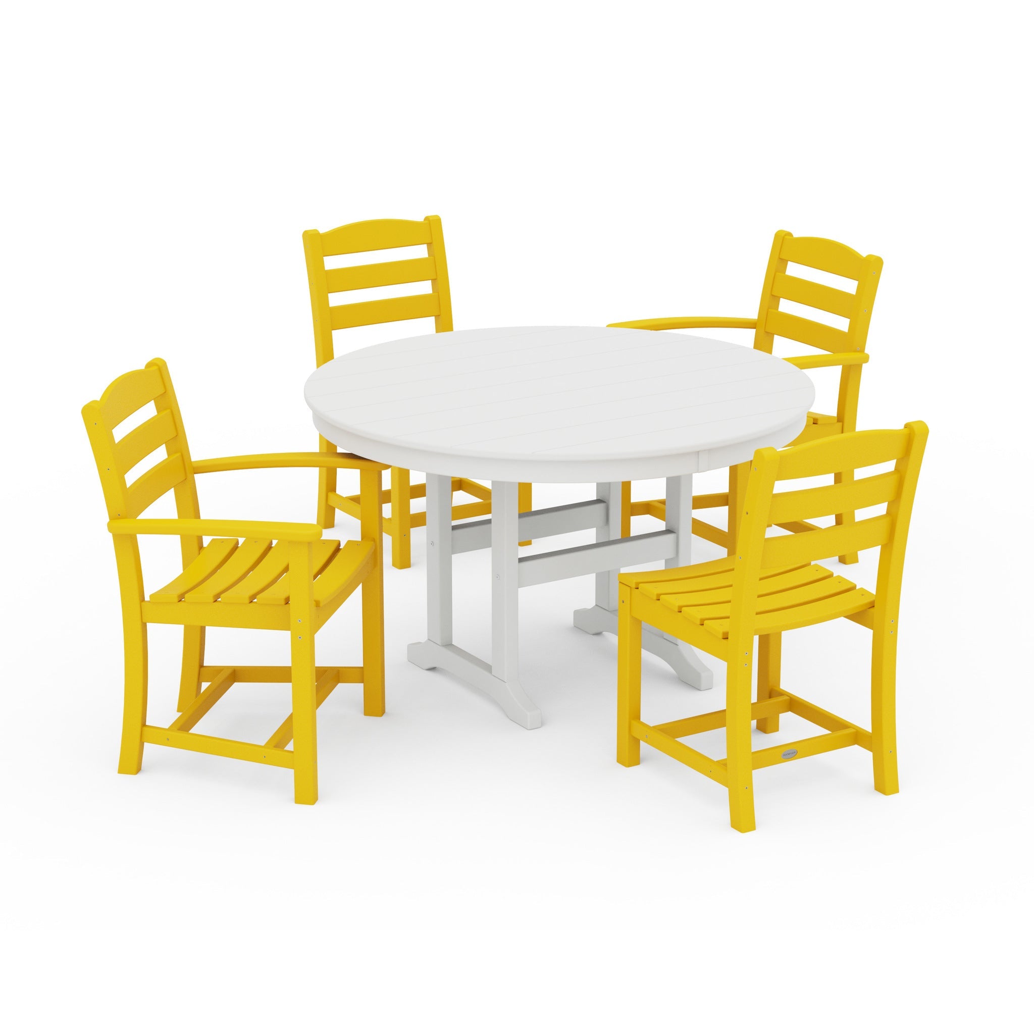 La Casa Cafe 5-Piece Round Farmhouse Dining Set-PWS171-1-10323