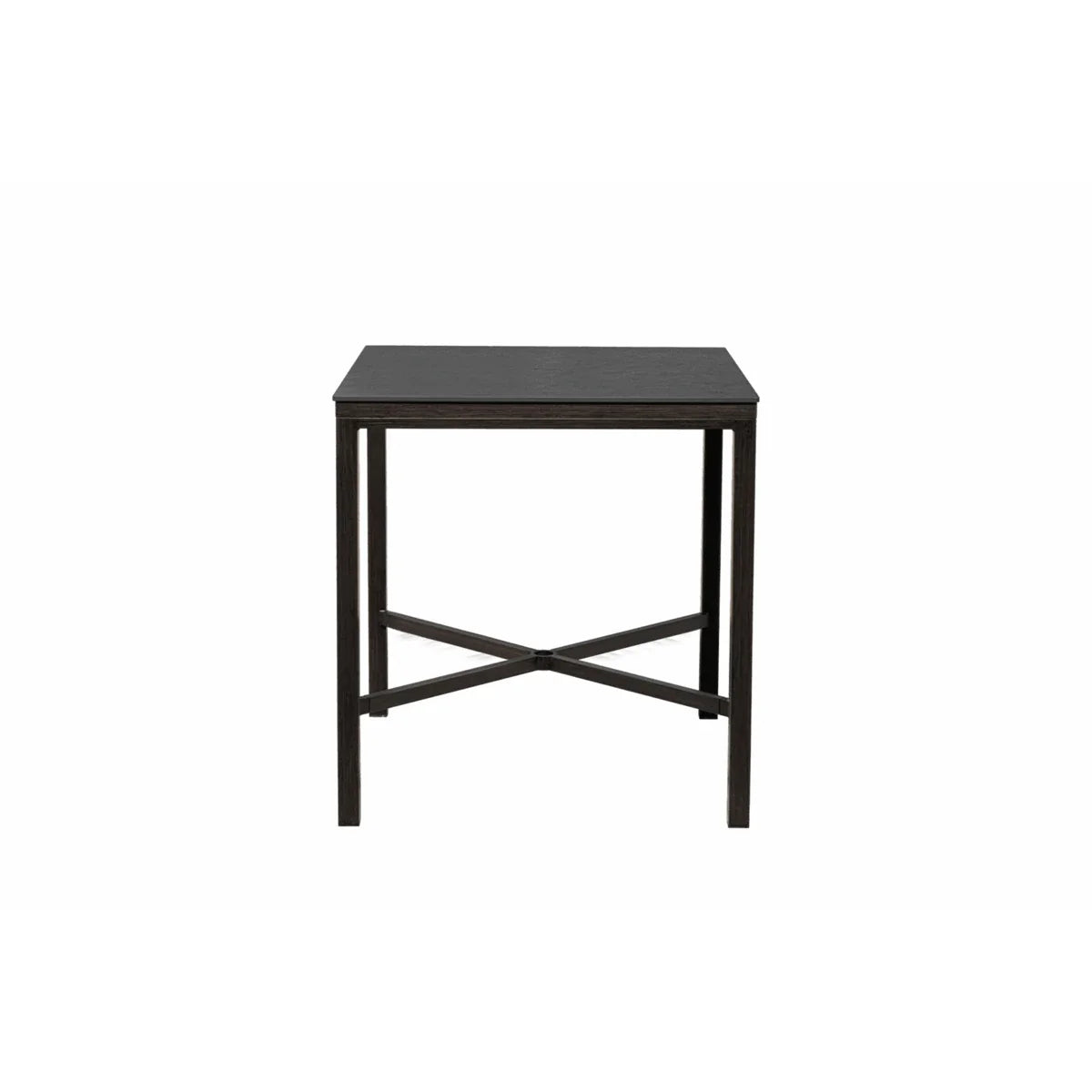 Laguna 39" Square Sintered Stone Bar Table with Umbrella Hole