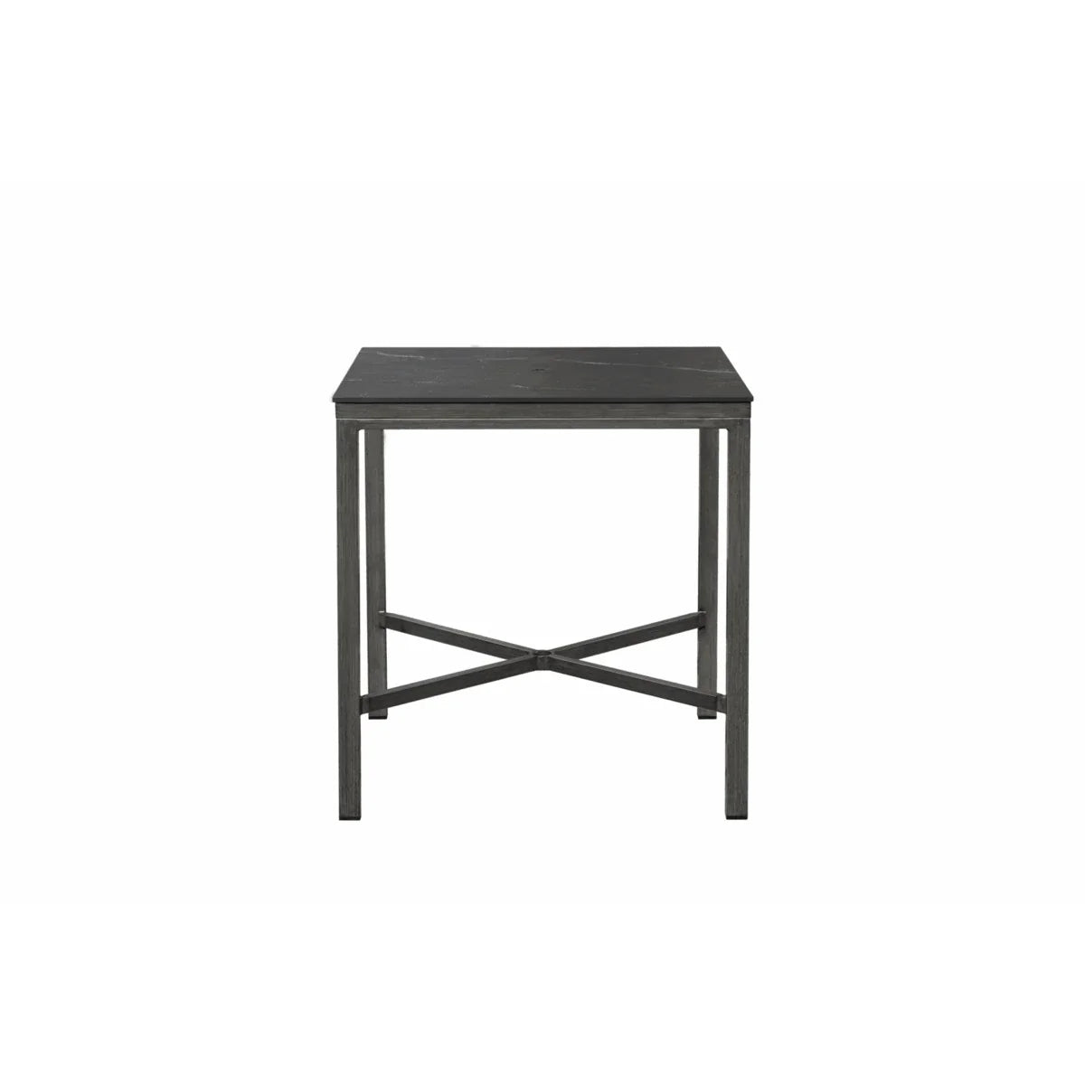 Laguna 39" Square Sintered Stone Bar Table with Umbrella Hole
