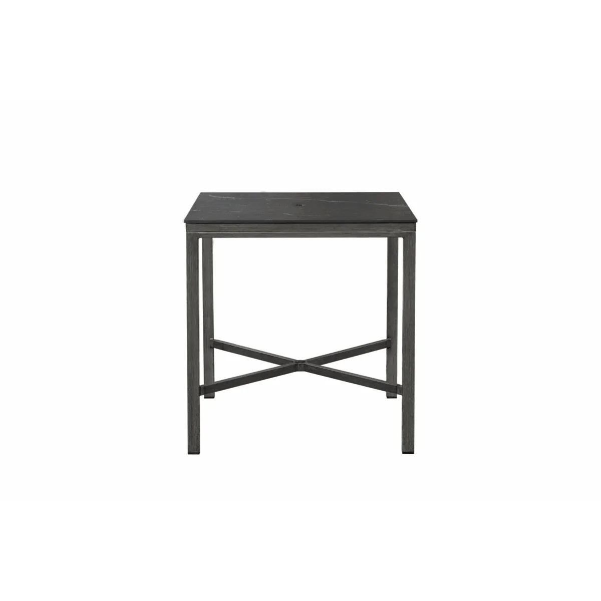 Laguna 39" Square Sintered Stone Bar Table with Umbrella Hole