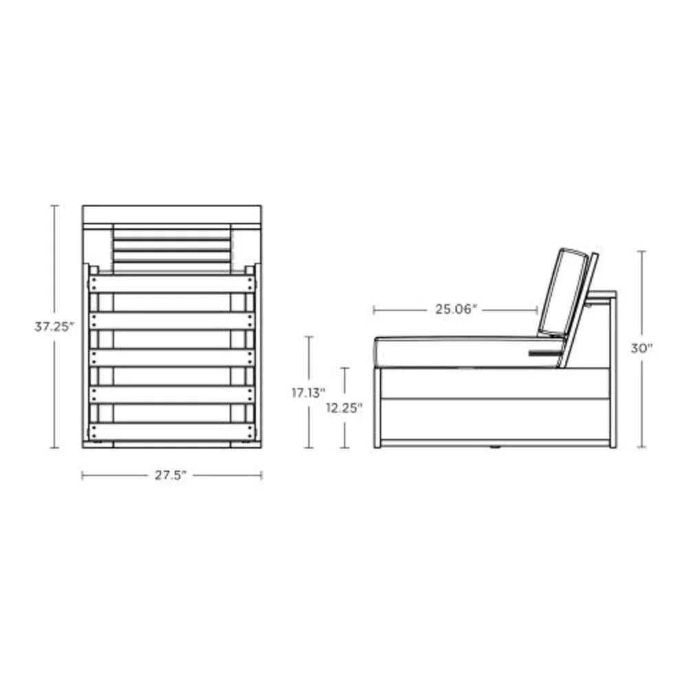 Latitude Modular Armless Chair with Cushion 3