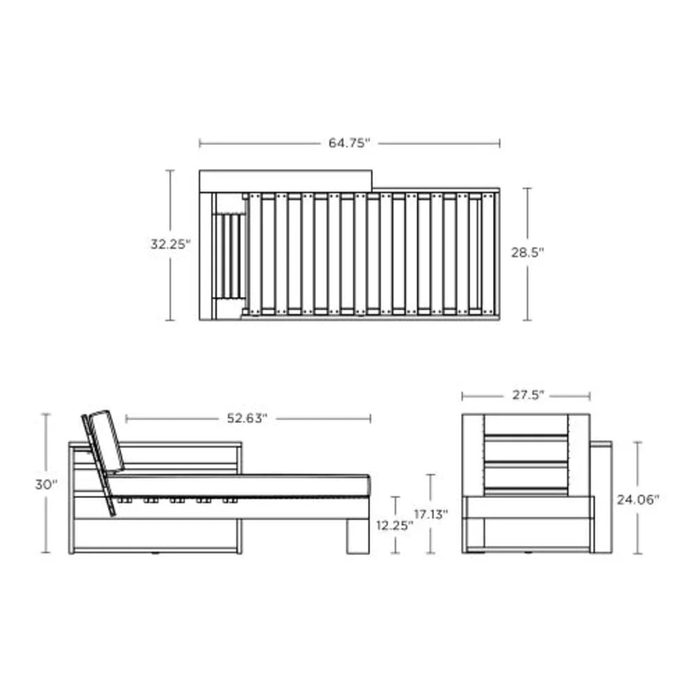 Latitude Modular Right Arm Chaise with Cushion 3