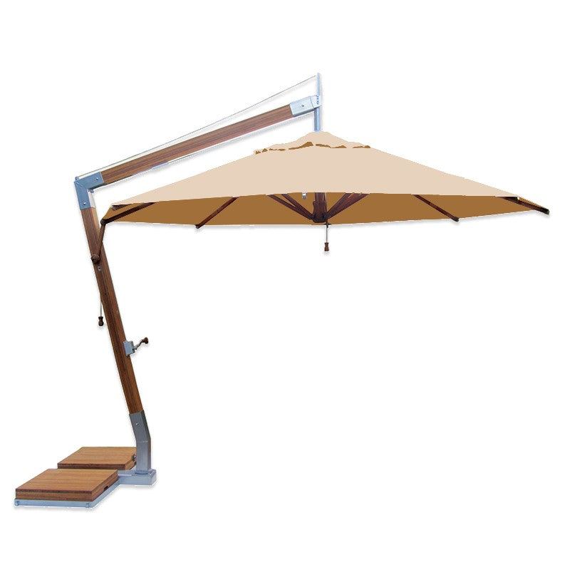 Levante 11.5' Round Bamboo Cantilever Umbrella