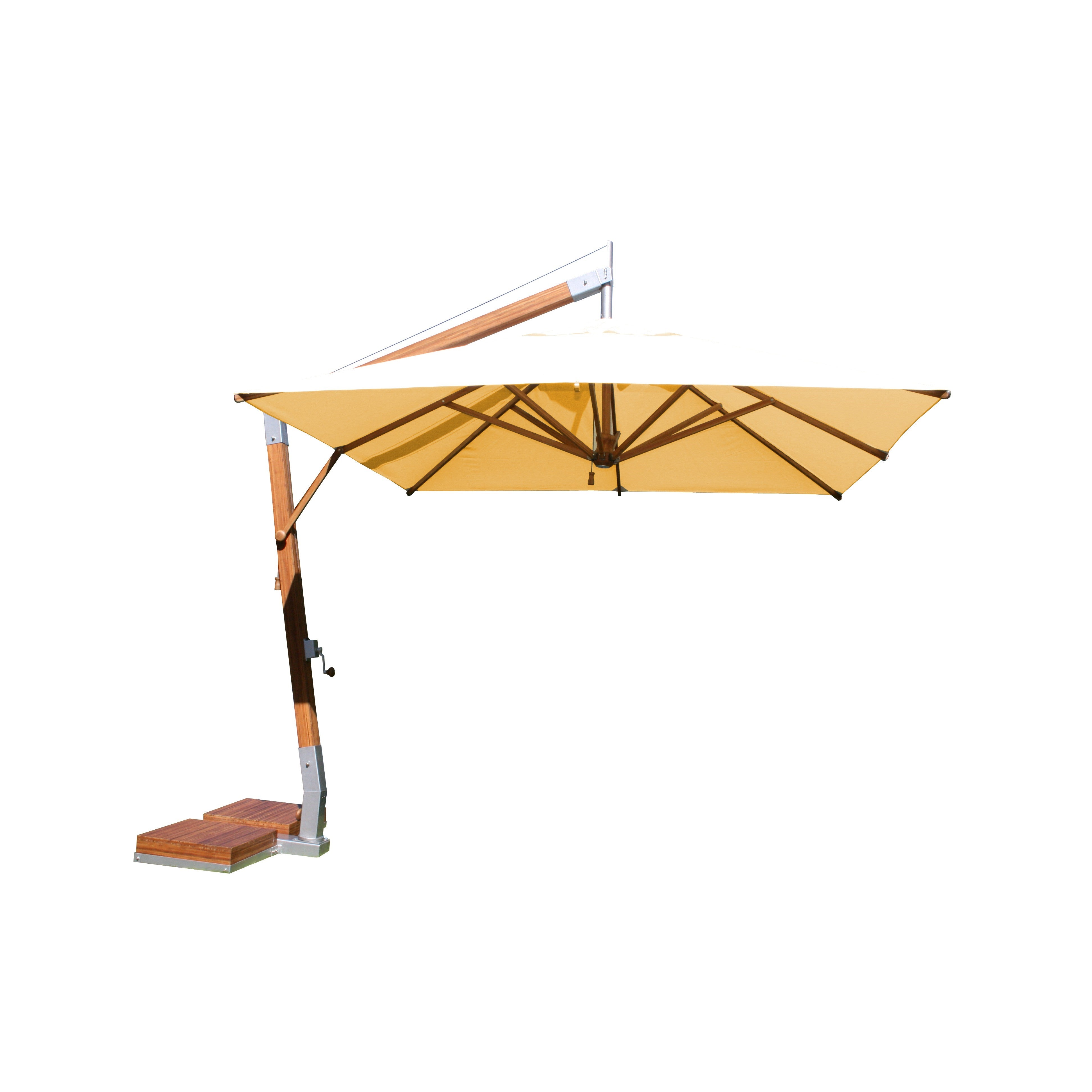 Levante 11' Square Bamboo Cantilever Umbrella