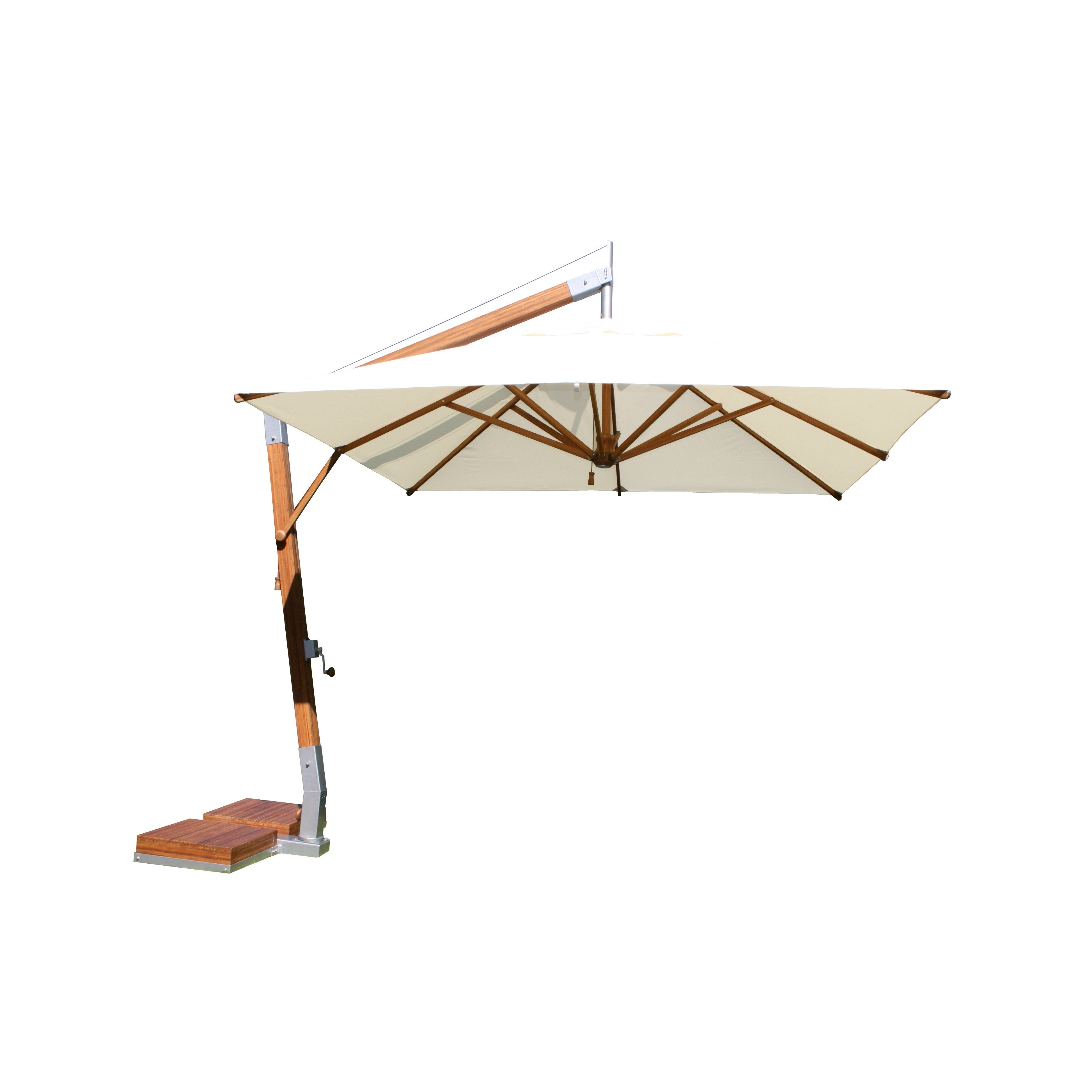 Levante 11' Square Bamboo Cantilever Umbrella