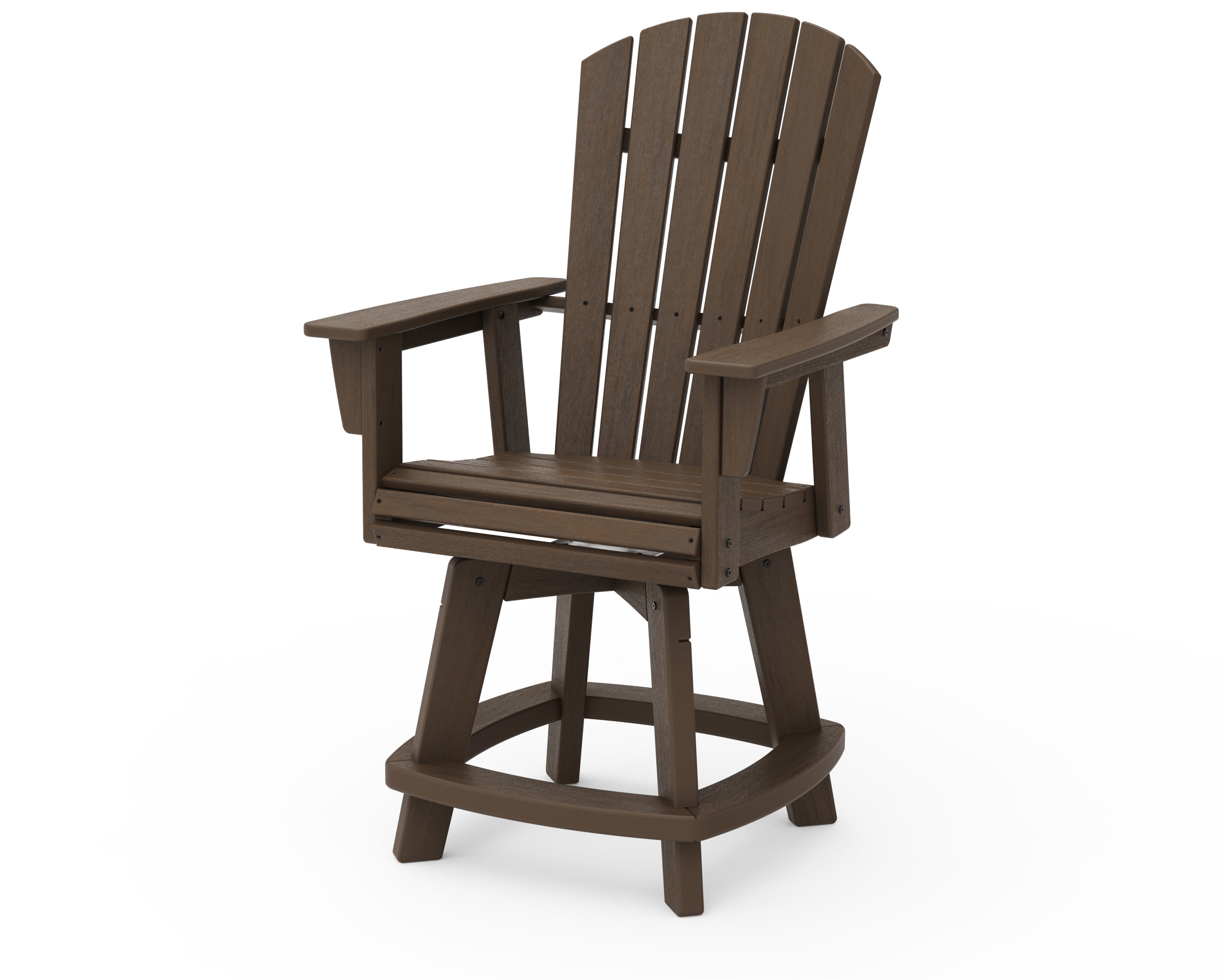 Nautical Curveback Adirondack Swivel Counter Arm Chair