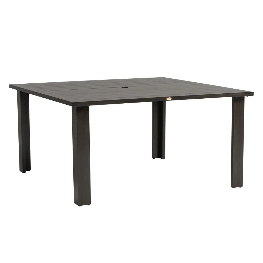 cheap patio tables with umbrella hole Limo 60" Square Dining Table Talc White