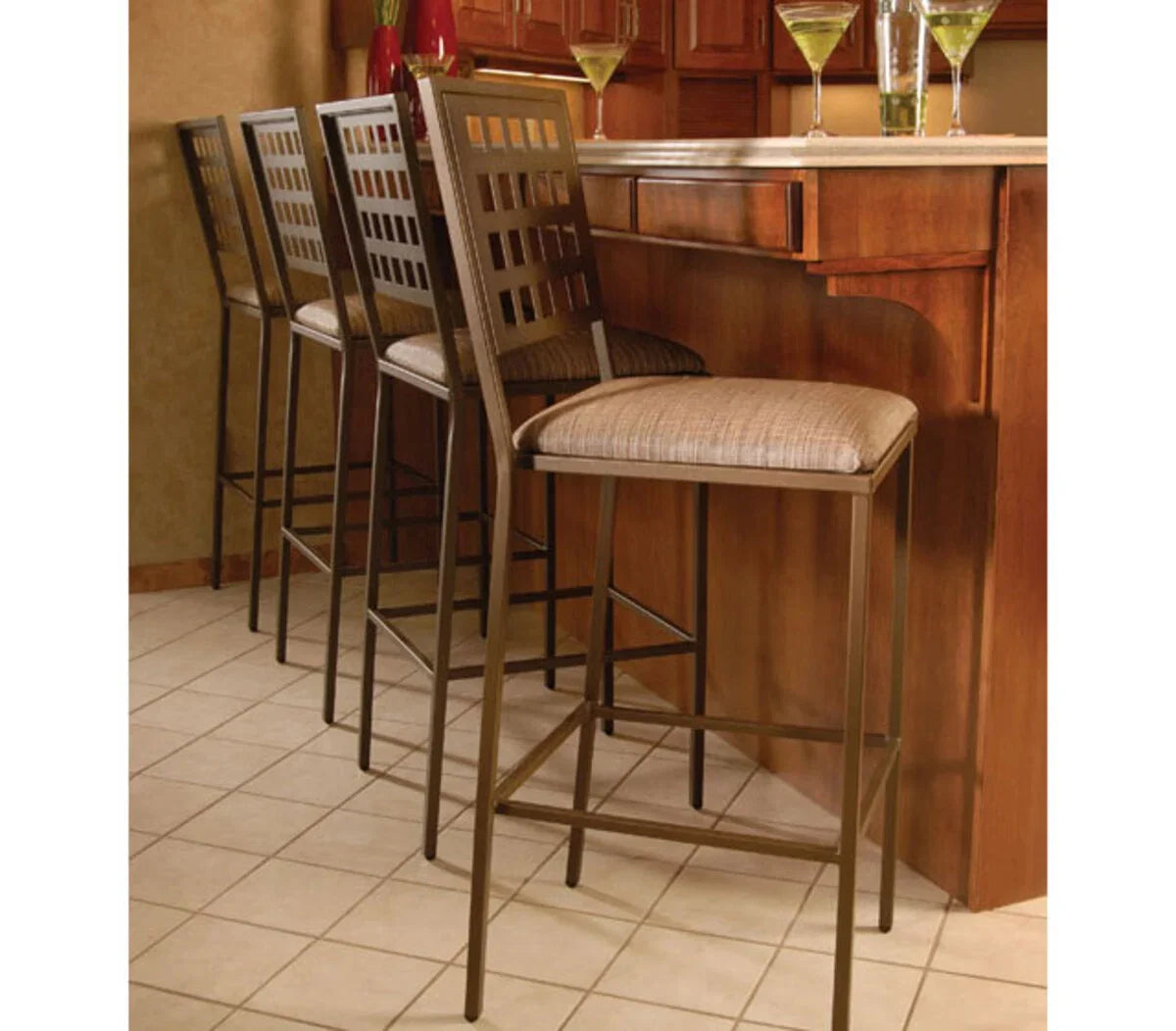 Manhattan Steel Armless Bar Stool CH240-CH by Homecrest