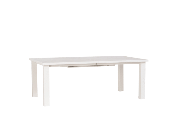Mezo Extendable Table with Aluminum Slat Top - Snow