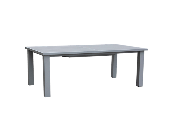 Mezo Extendable Table with Aluminum Slat Top - Grey