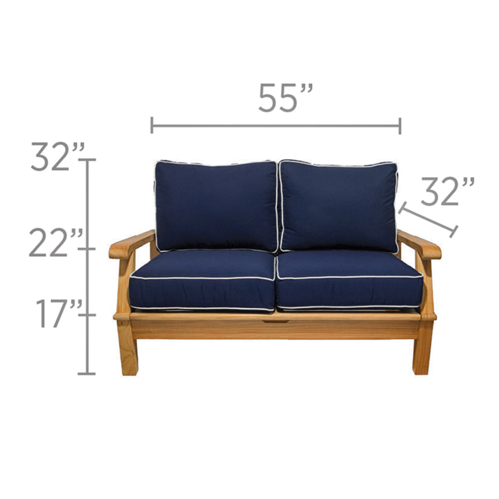 Royal Teak Miami Cushioned Reclining Loveseat
