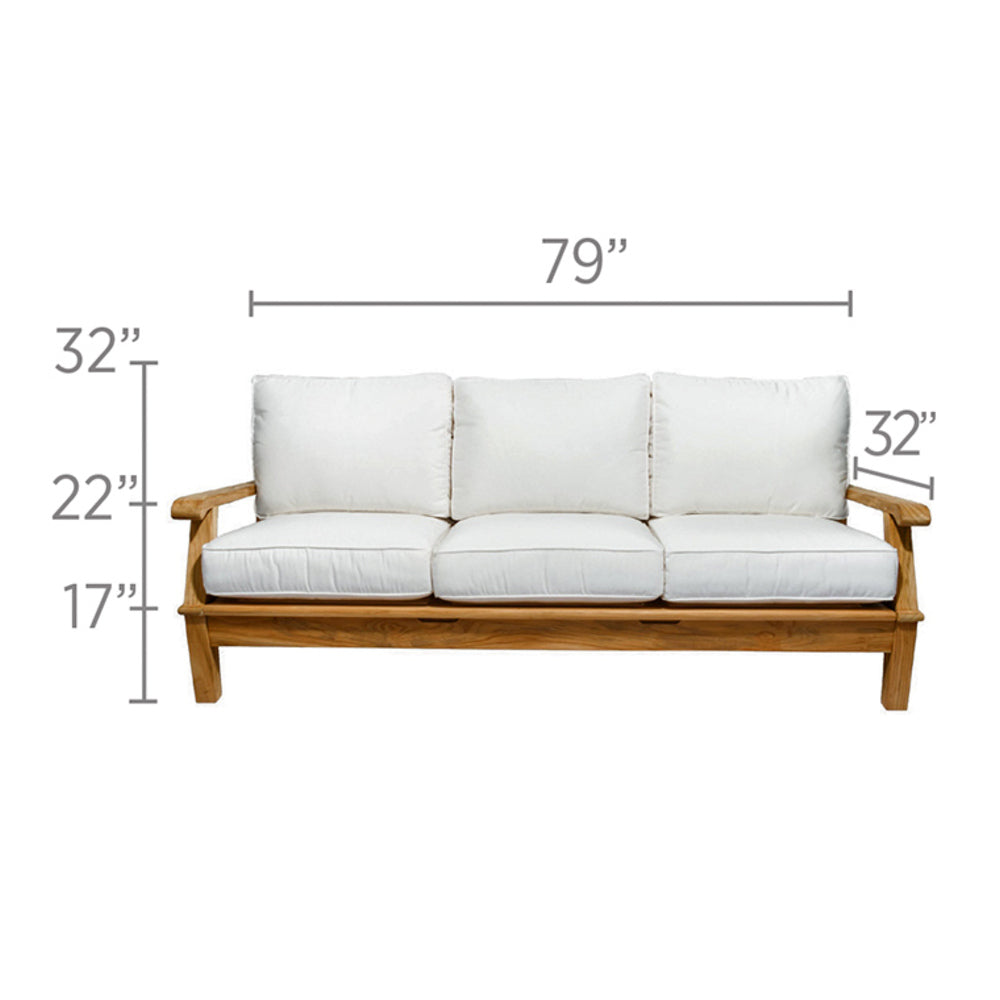 Royal Teak Miami Cushioned Reclining Sofa
