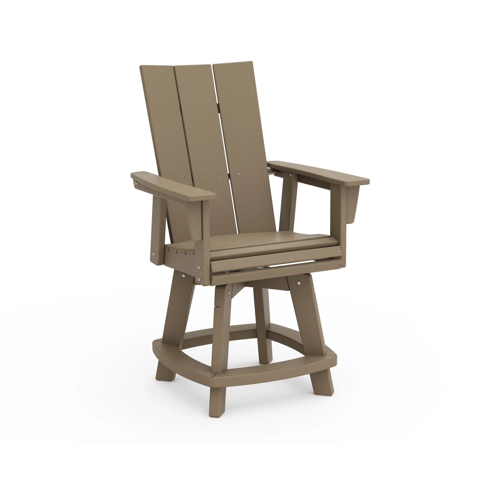 Modern Curveback Adirondack Swivel Counter Arm Chair 8