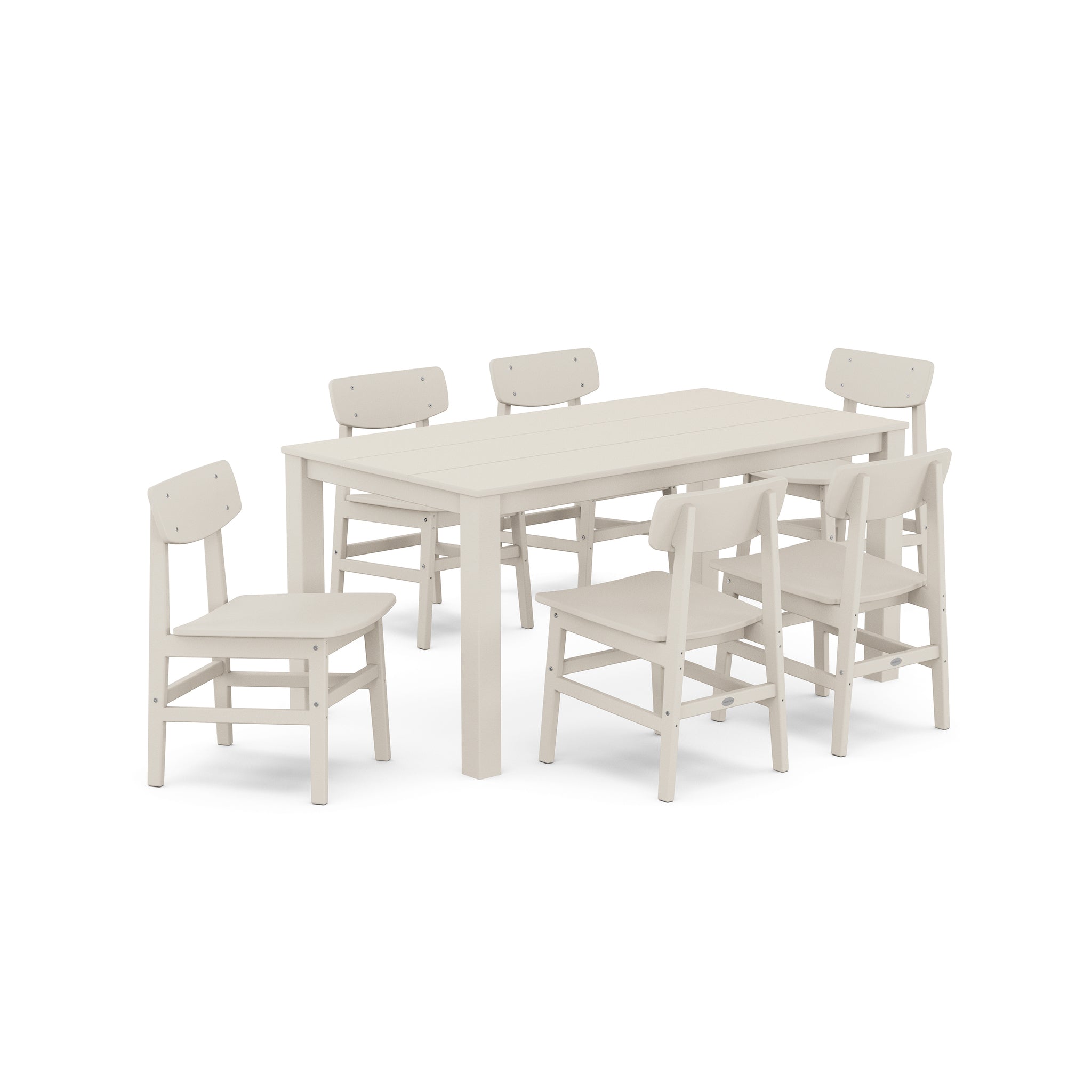 Modern Studio Urban Chair 7-Piece Parsons Table Dining Set 5