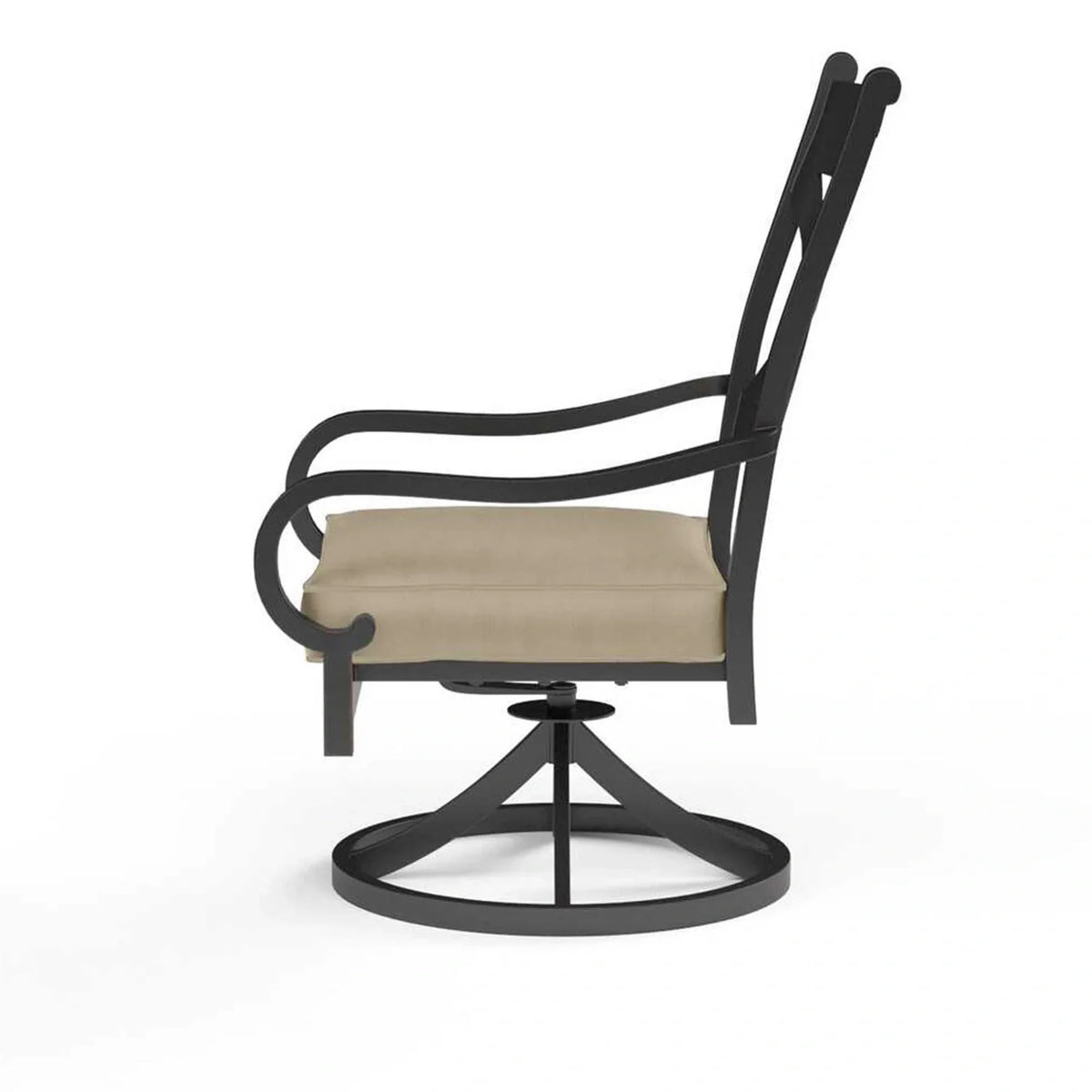 Monterey Aluminum Cushioned Swivel Dining Arm Chair SW3001-11 by Sunset West 3