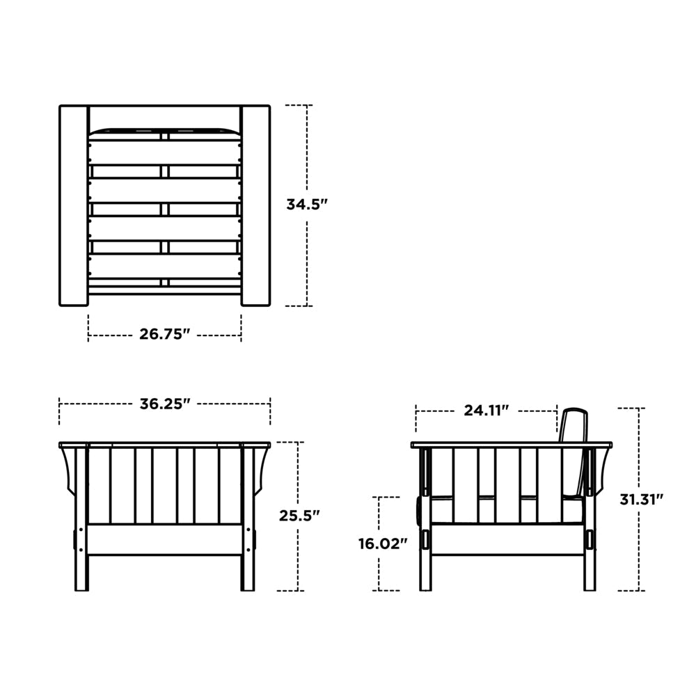 POLYWOOD Acadia Deep Seating Club Chair