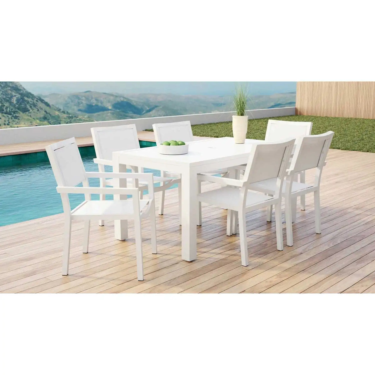 Naples Aluminum Stackable Sling Dining Arm Chair SW1101-1 by Sunset West 6