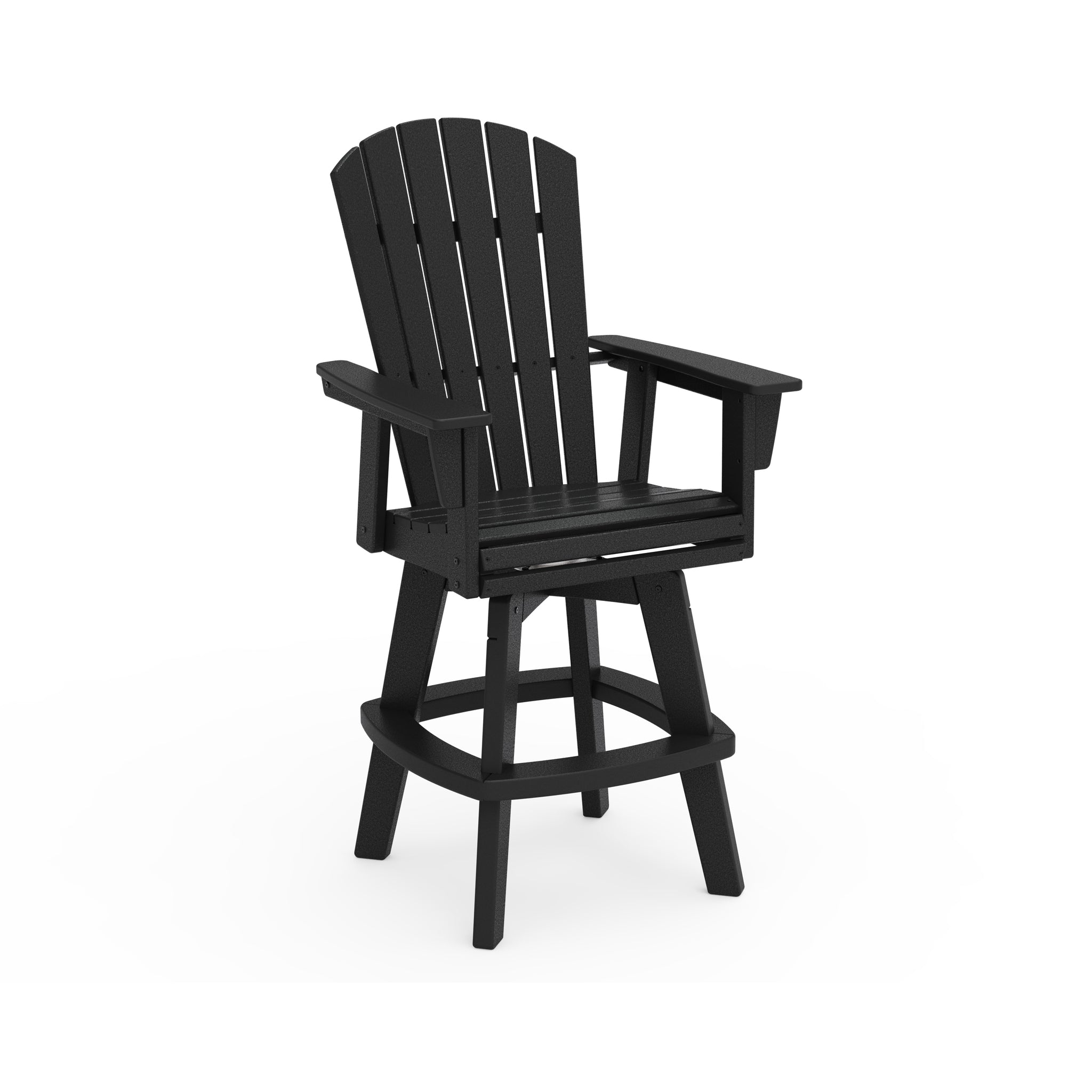 Nautical Curveback Adirondack Swivel Bar Arm Chair