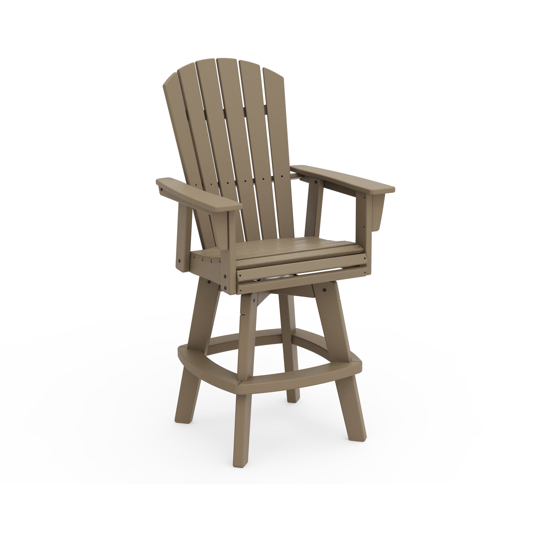 Nautical Curveback Adirondack Swivel Bar Arm Chair 8