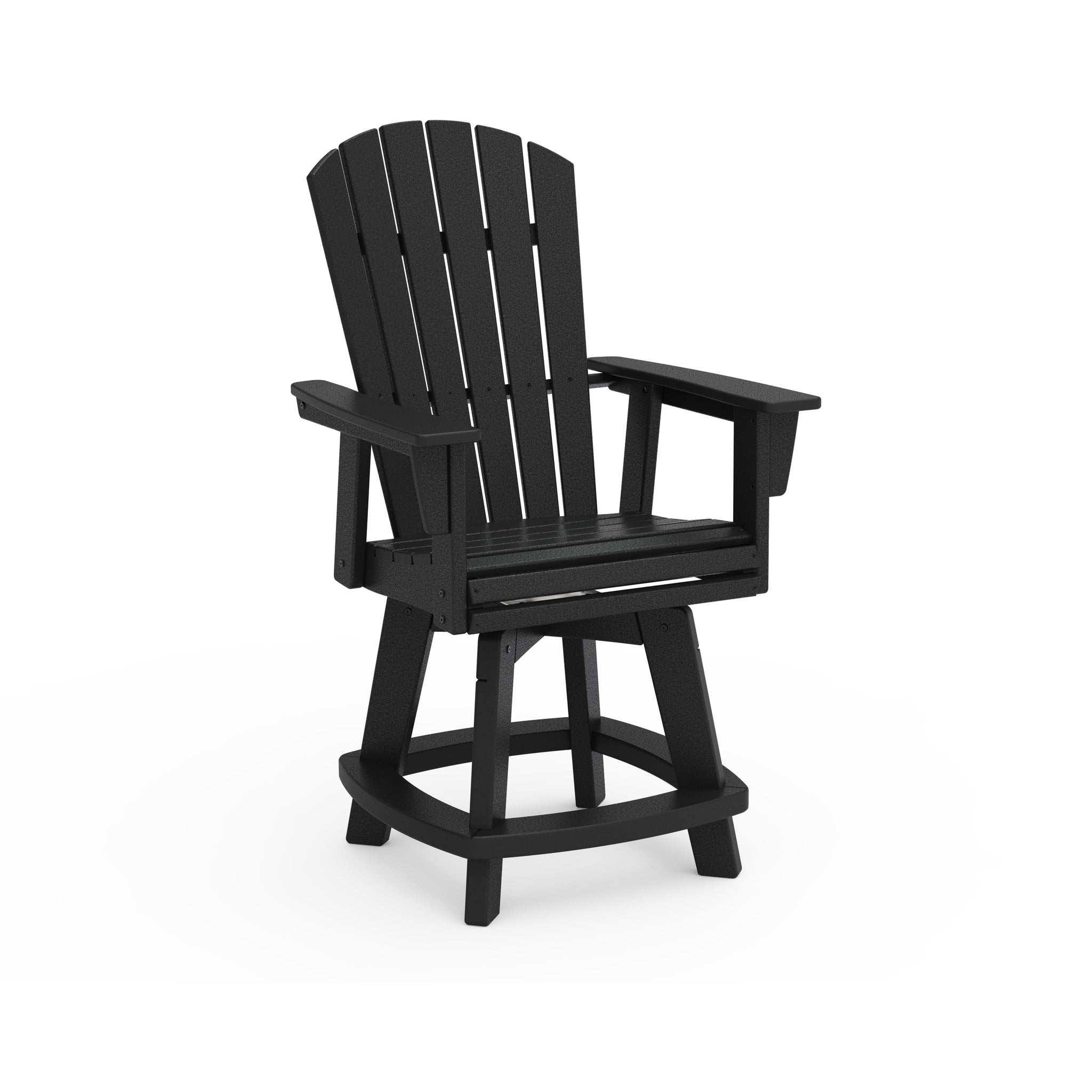 Nautical Curveback Adirondack Swivel Counter Arm Chair