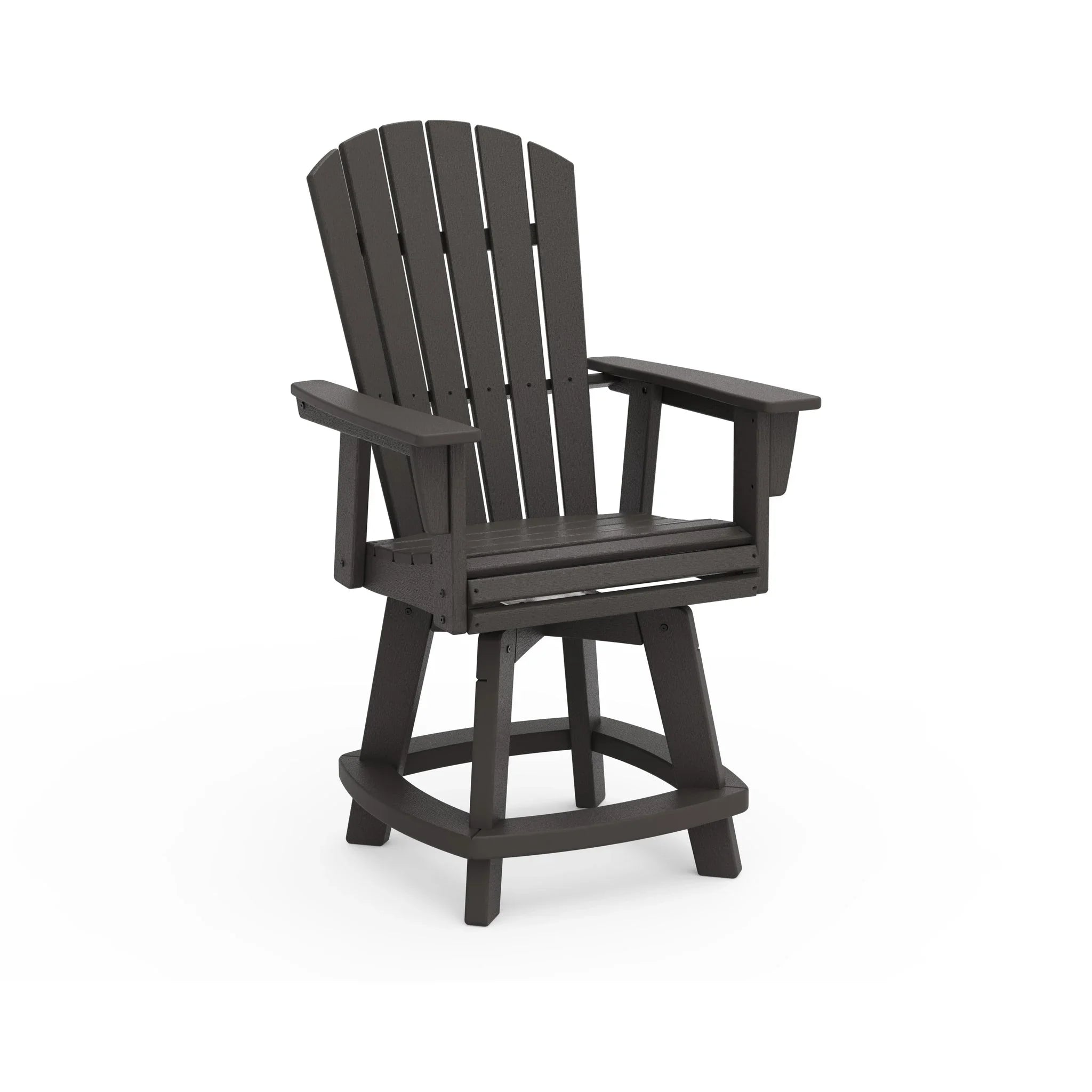 Nautical Curveback Adirondack Swivel Counter Arm Chair 7