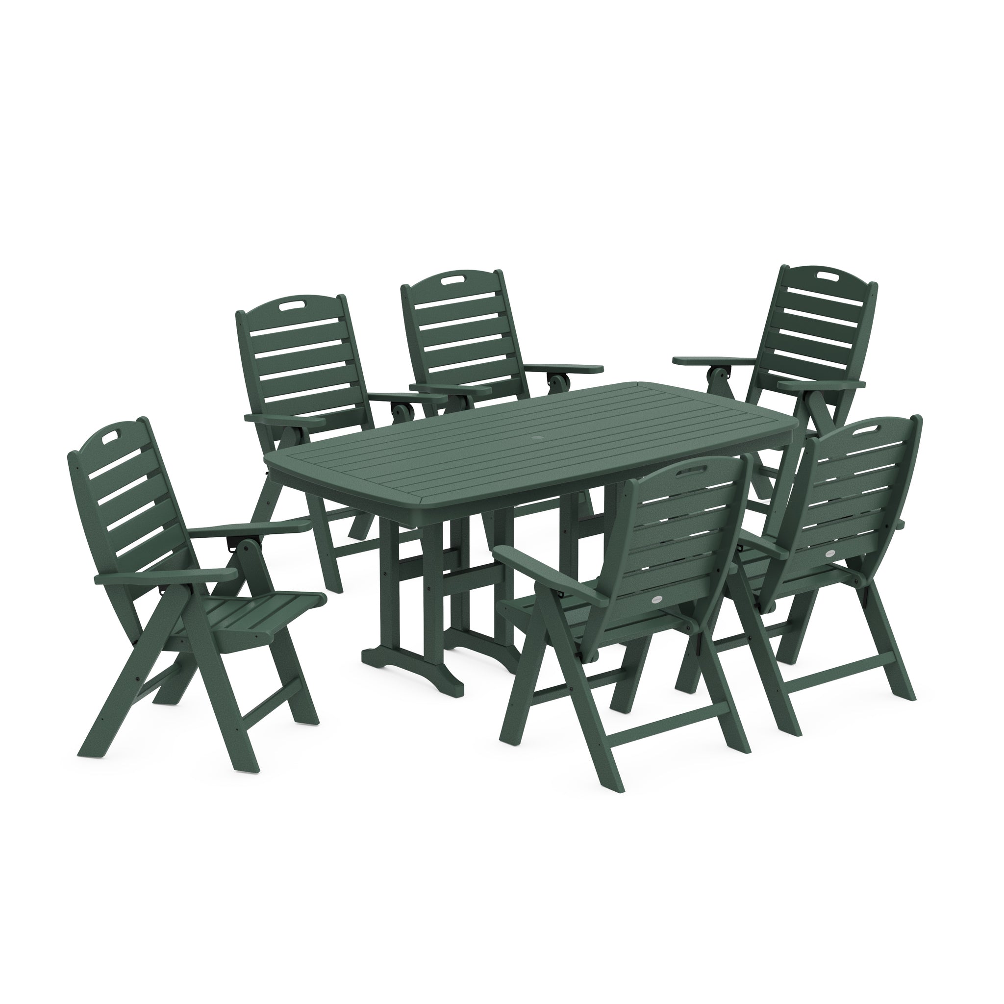 Nautical Folding Highback Chair 7-Piece Dining Set 2