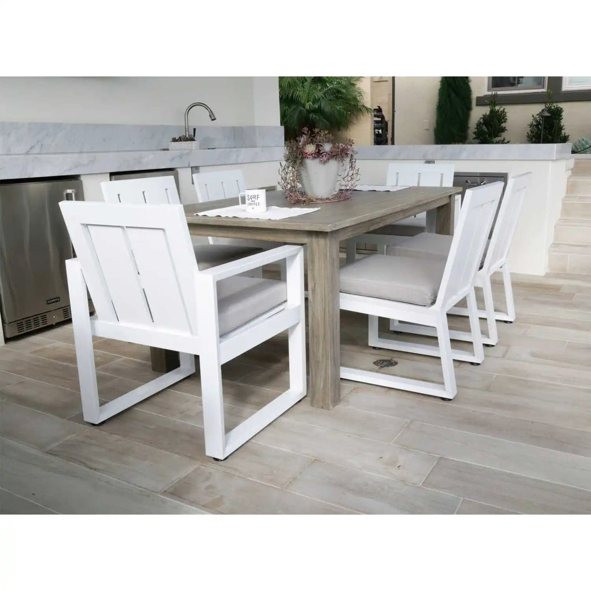 Newport Aluminum Cushioned Dining Side Chair SW4801-1A by Sunset West 6