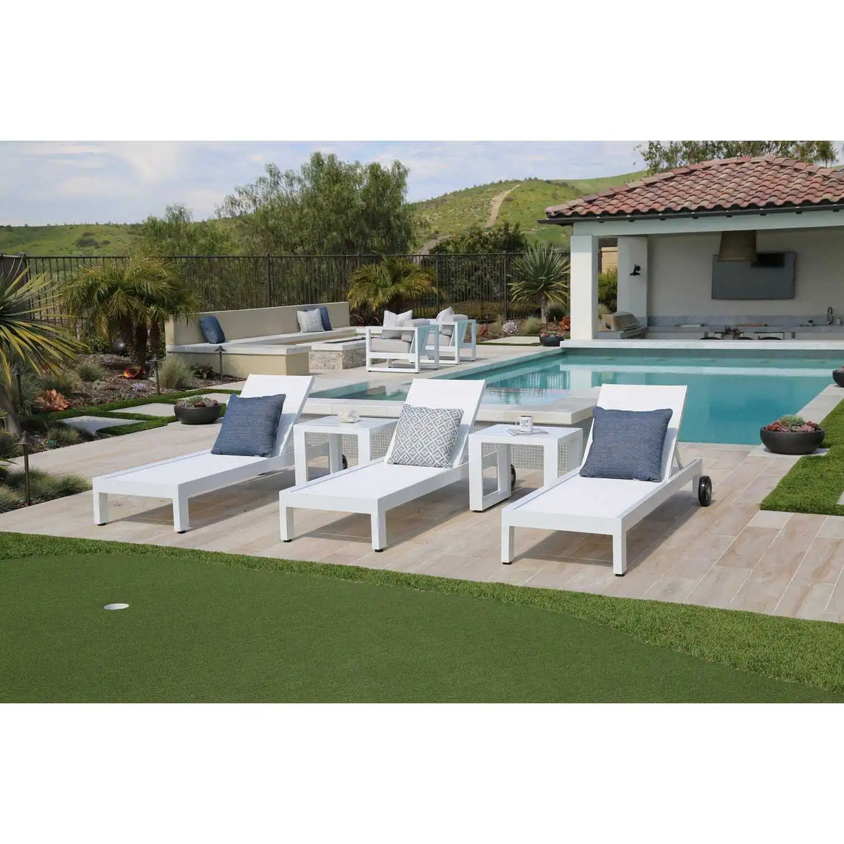 Newport Aluminum Sling Adjustable Chaise Lounge SW4801-9 by Sunset West 3