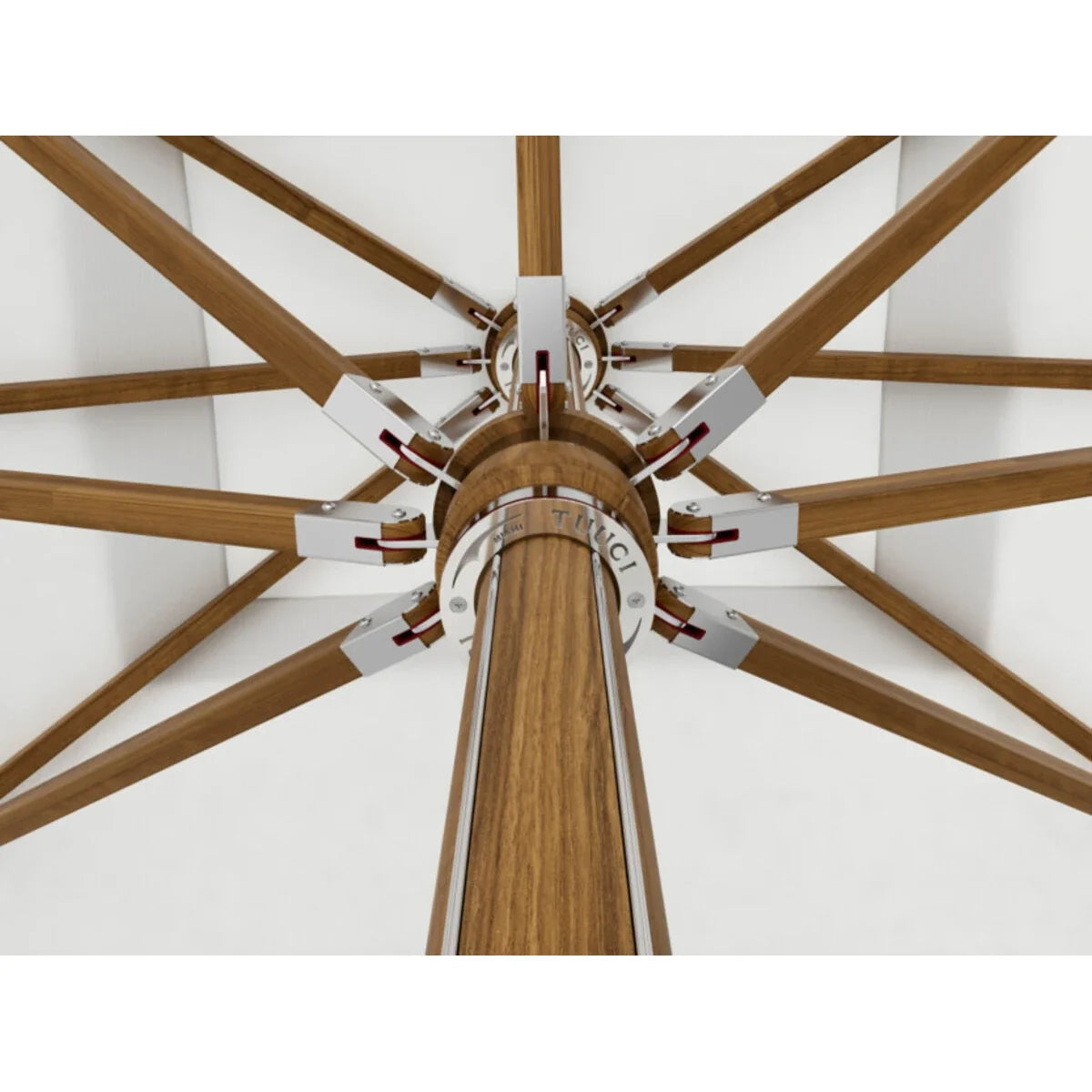 Ocean Master Max Northstar Nautical Teak Center Post 8' x 12' Rectangle Umbrella-2