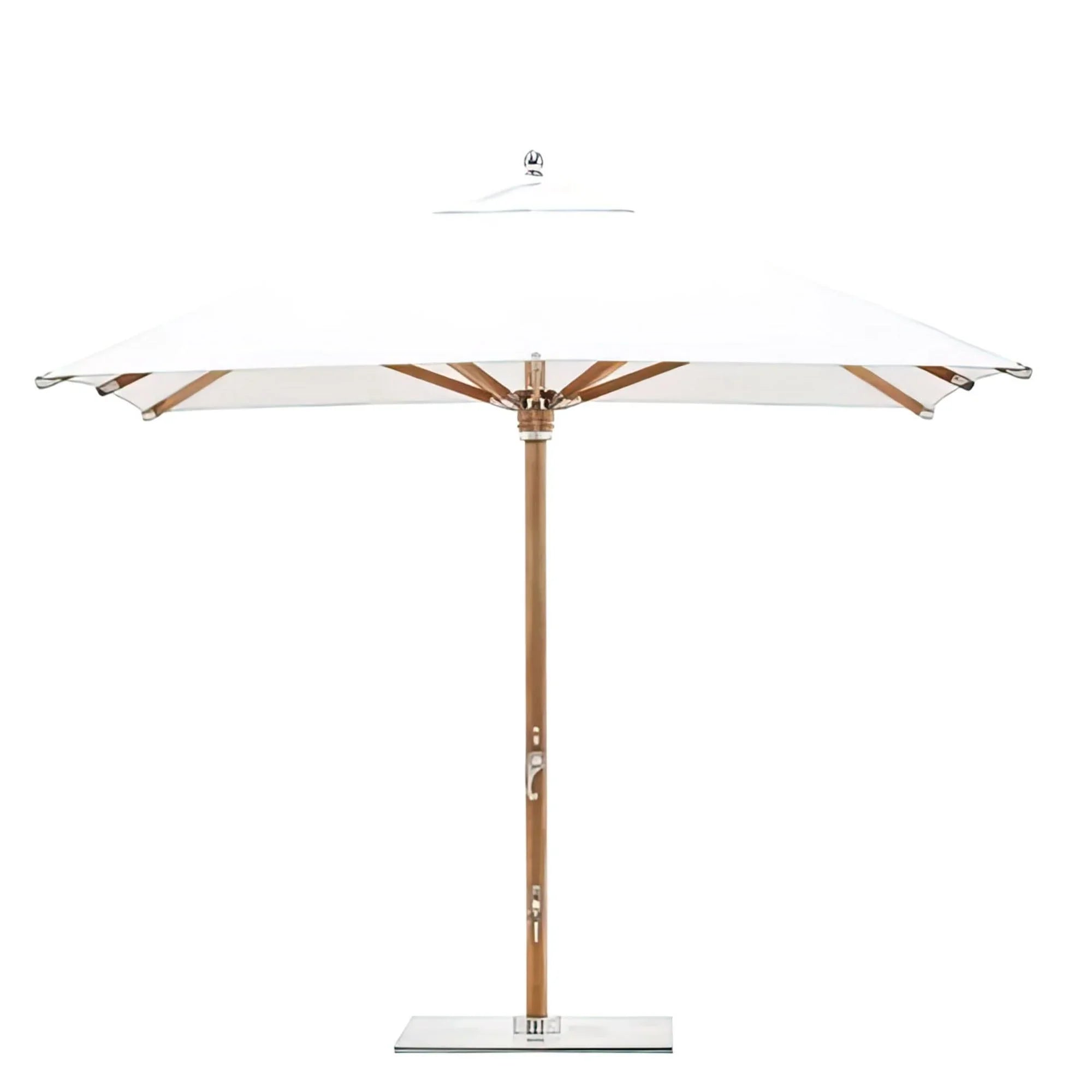 Ocean Master Max Nautical Teak Center Post 8' Square Umbrella