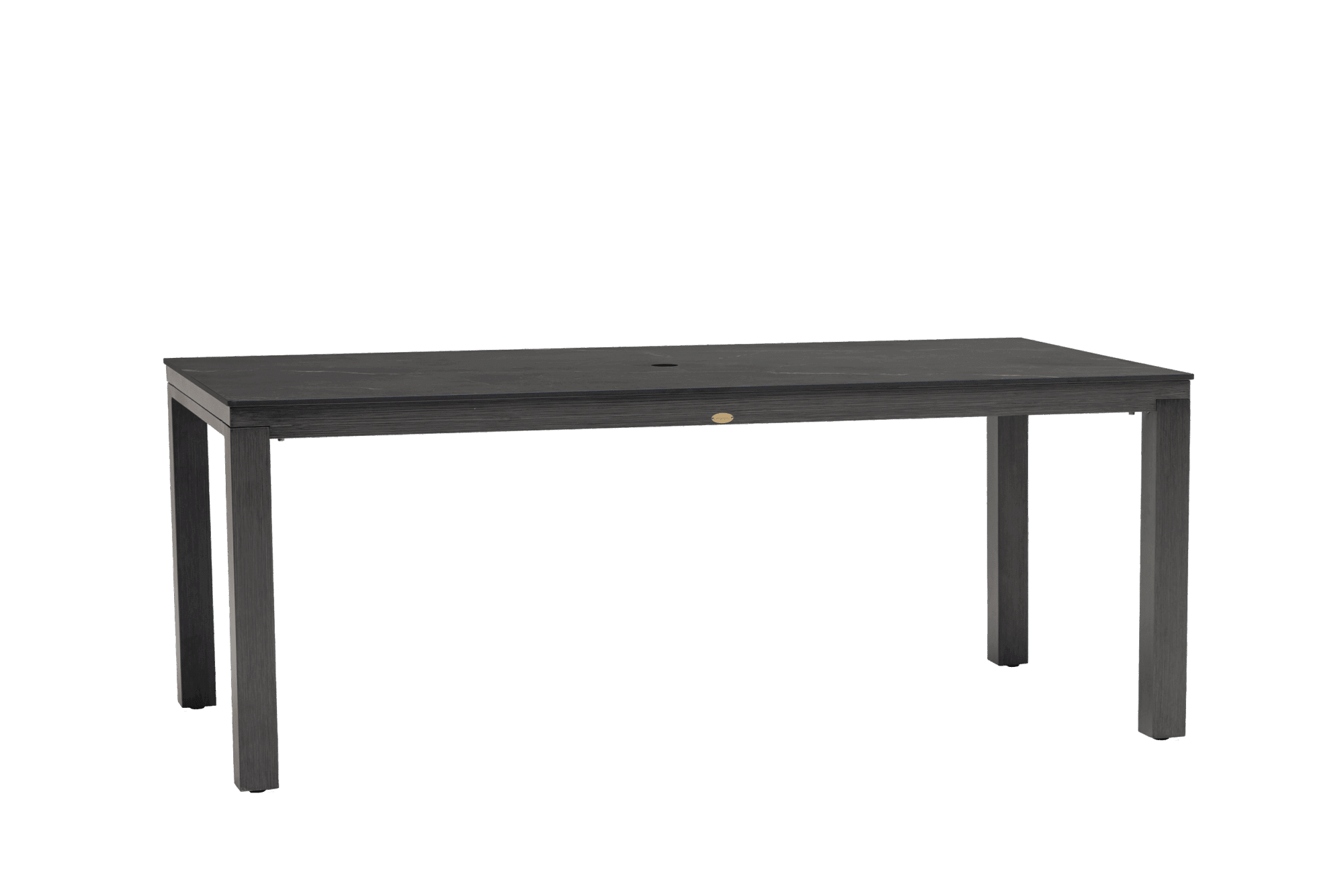 Marbella Laguna 79" x 39" Rectangular Sintered Stone Dining Table with Umbrella Hole - Pietra Grey/Opal Grey
