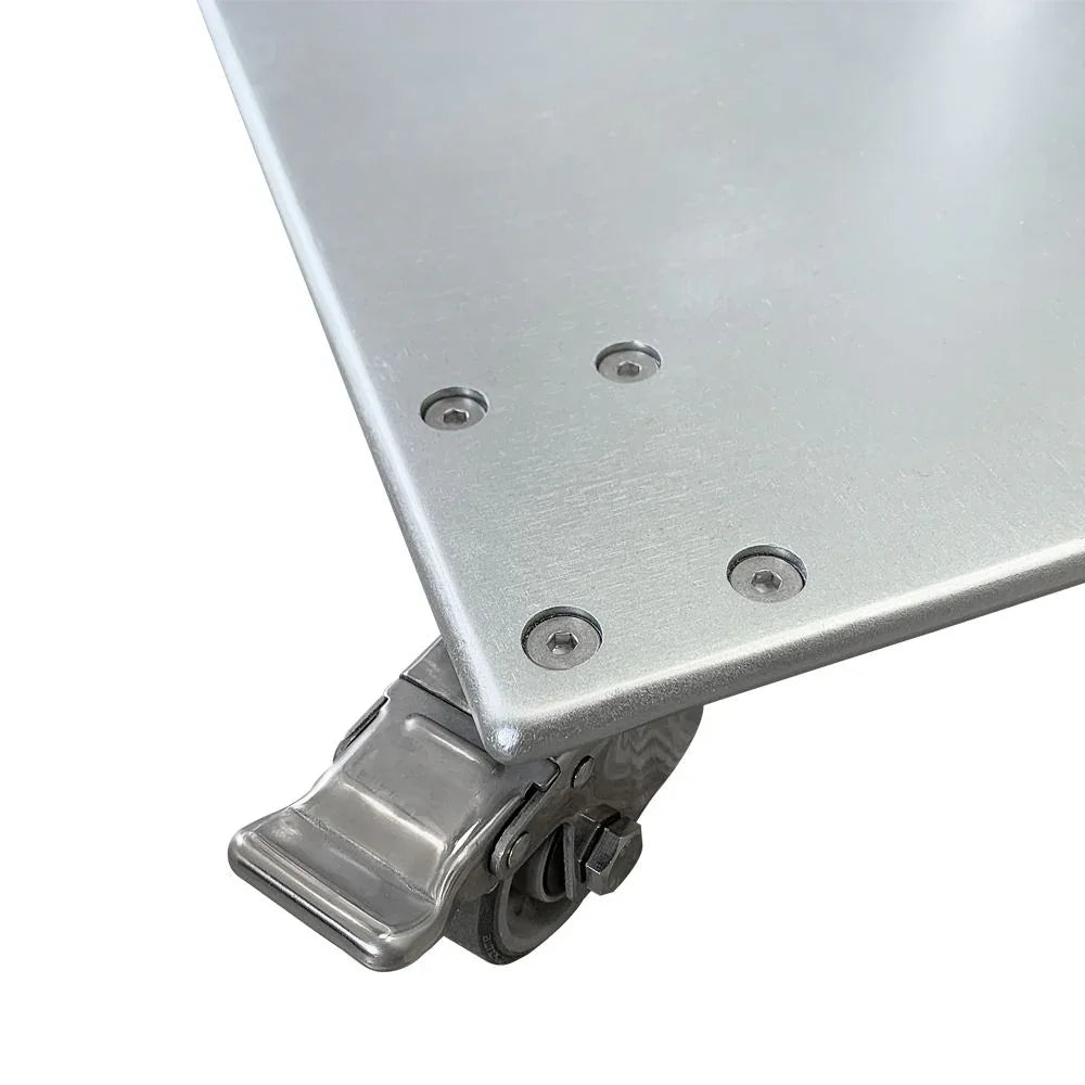 Galvanized Stackable 200 lb. Steel Plate Square Umbrella Base w/ Optional Wheels