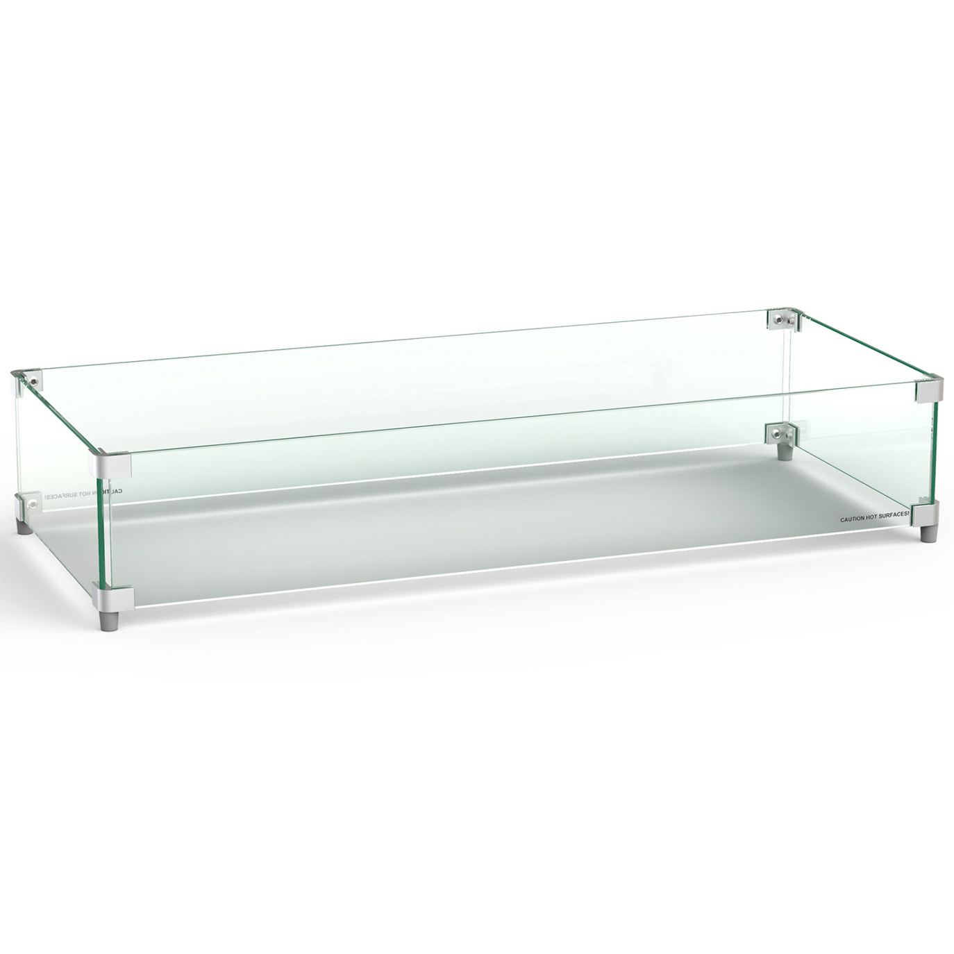 Milan 51.5"x14.5" Rectangular Glass WInd Guard 8212-WG by American Fyre Designs
