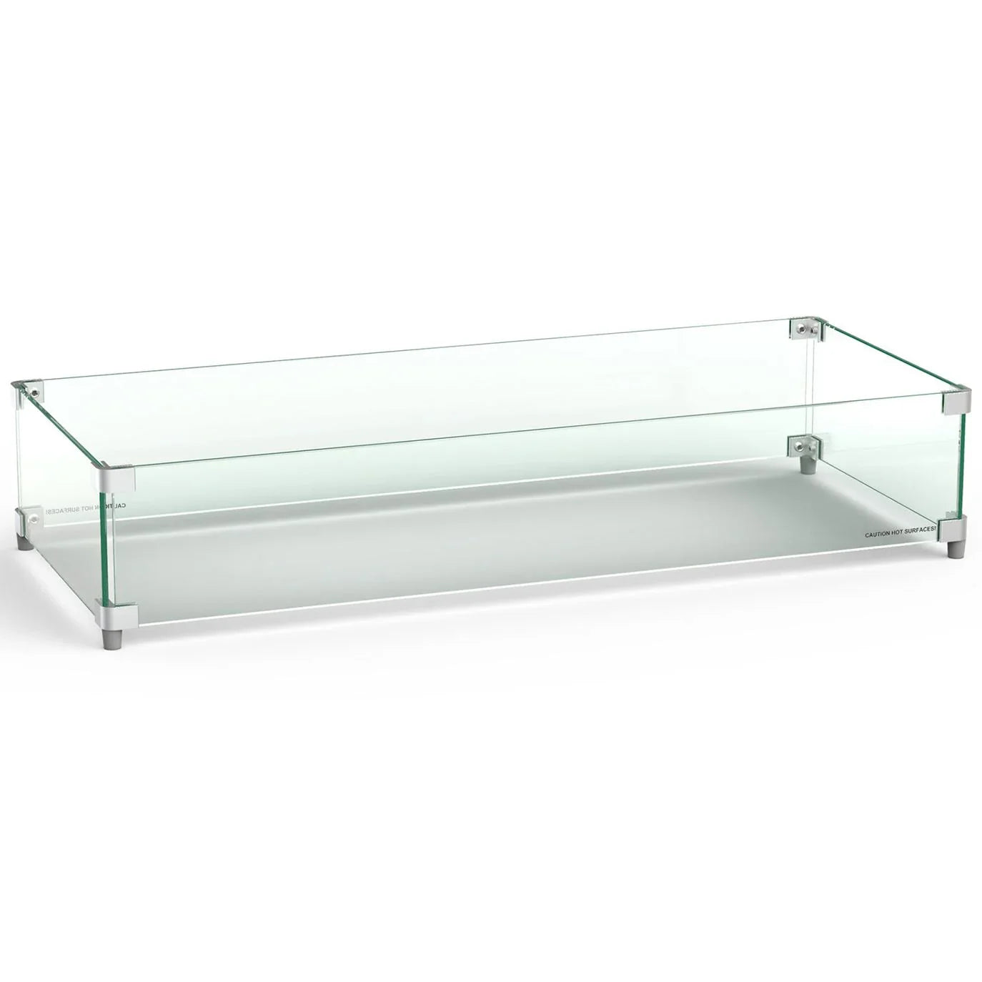 Milan 51.5"x14.5" Rectangular Glass WInd Guard 8212-WG by American Fyre Designs